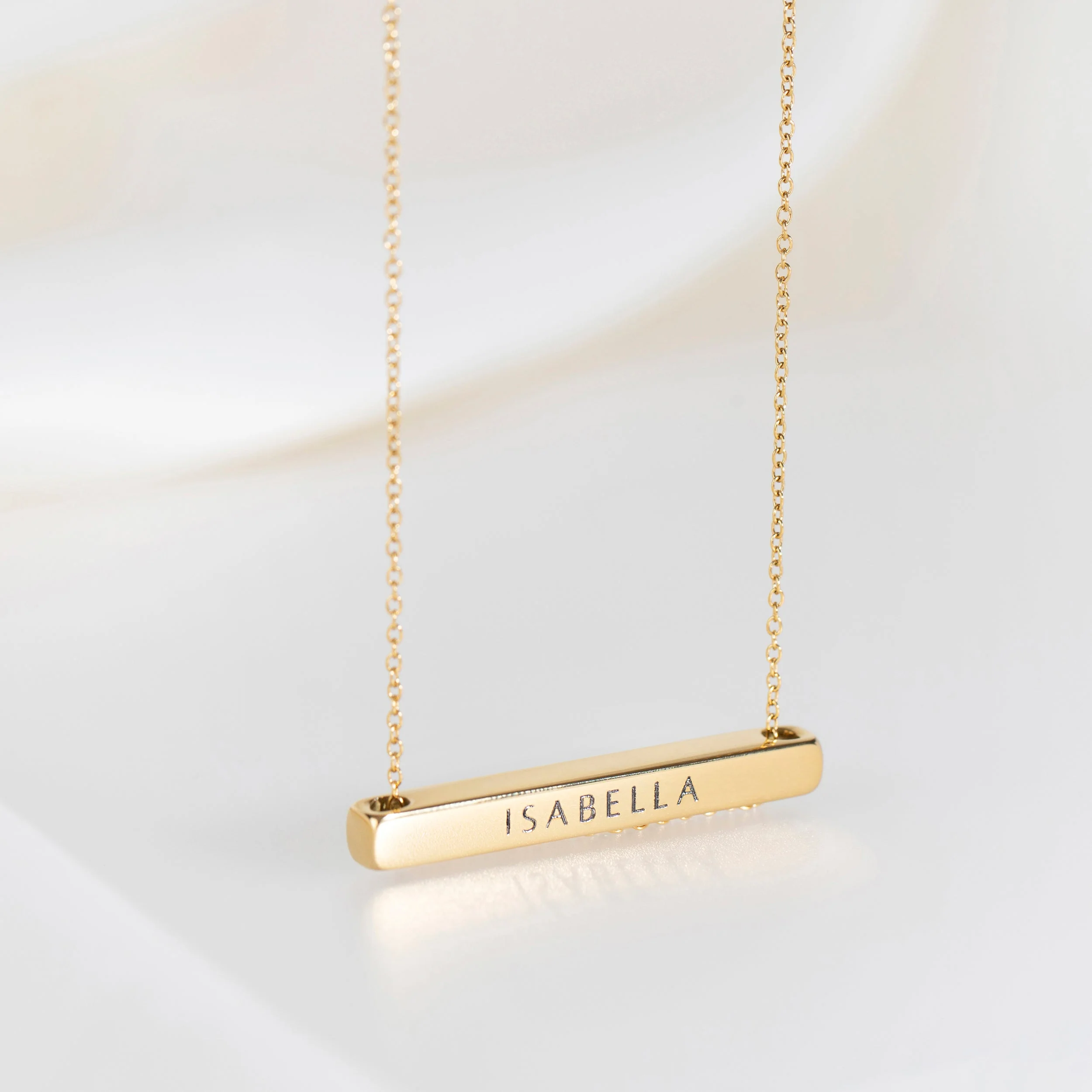 4cm Letter Bar Necklace in Gold Horizontal - Image 4