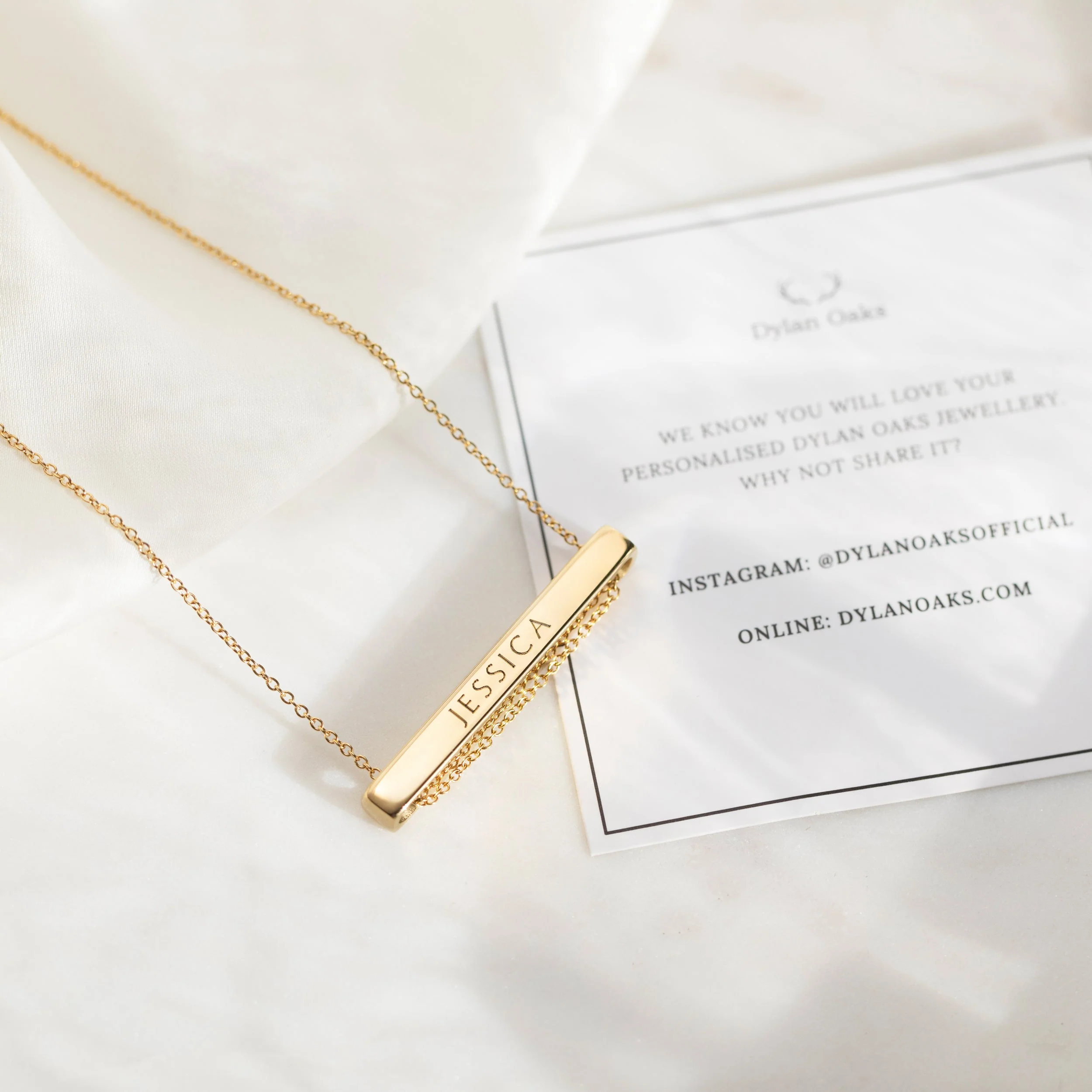 4cm Letter Bar Necklace in Gold Horizontal - Image 5