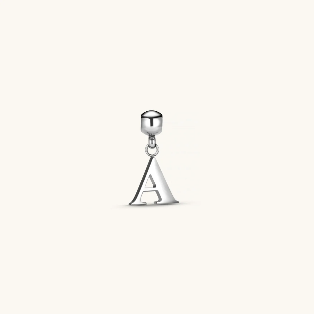 A Classic Initial Charm Silver