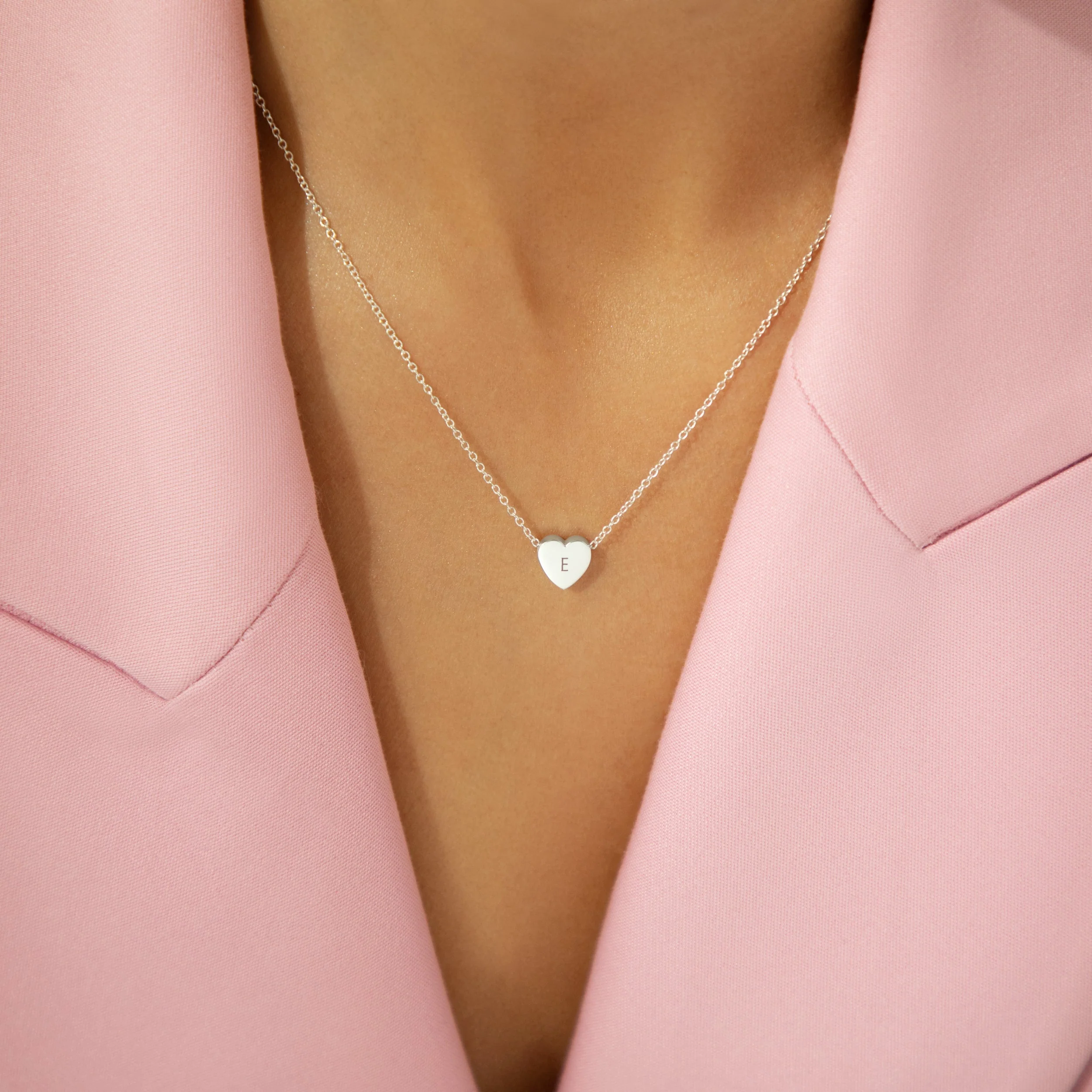 Amo Heart Necklace in Silver - Image 3