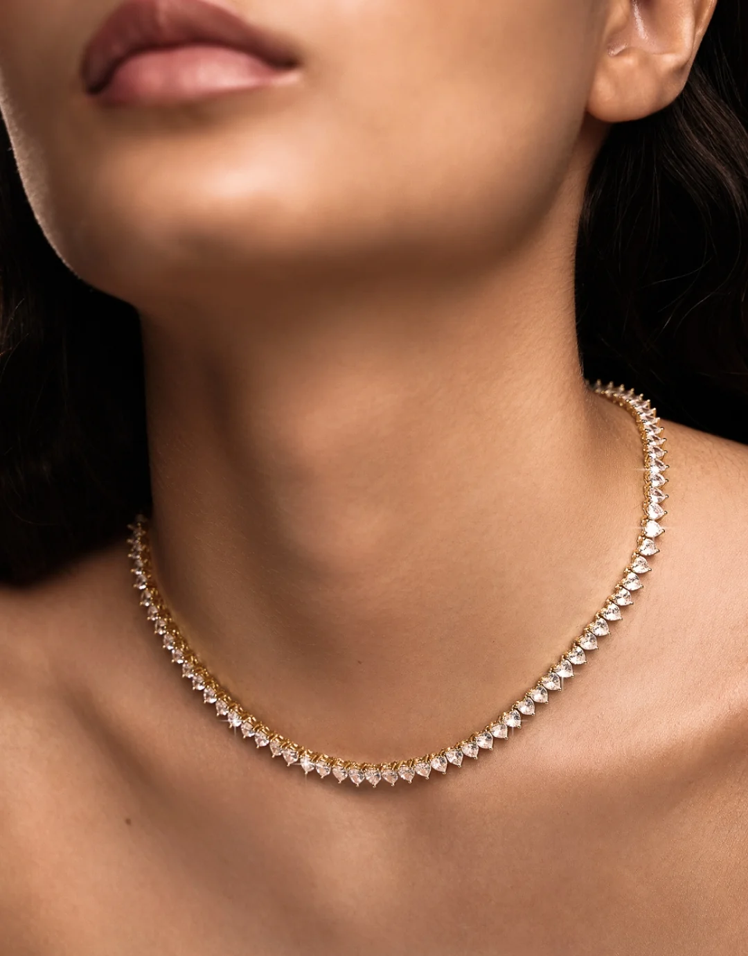 Amore Tennis Necklace In Gold - Image 4