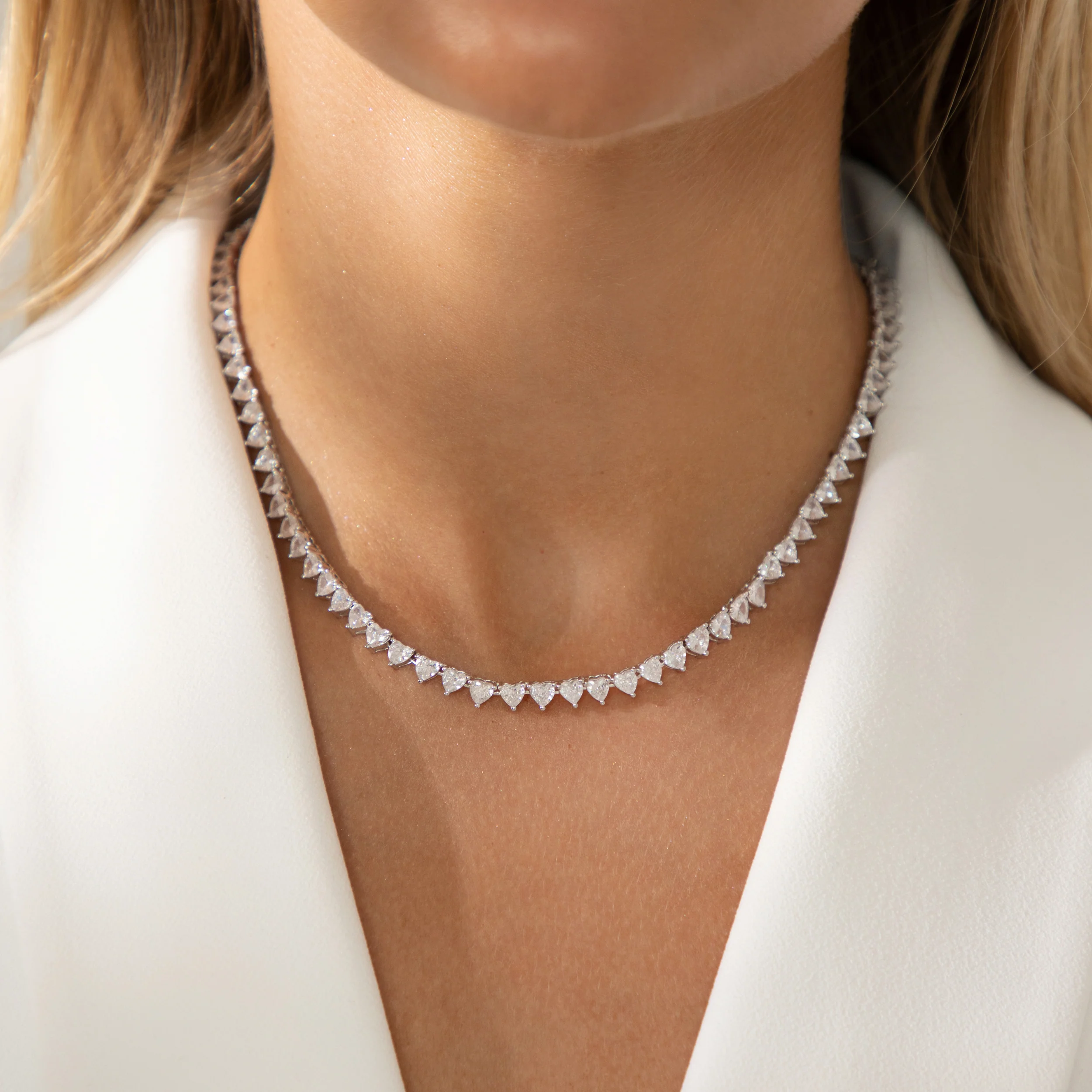 Amore Tennis Necklace In Silver - Image 5