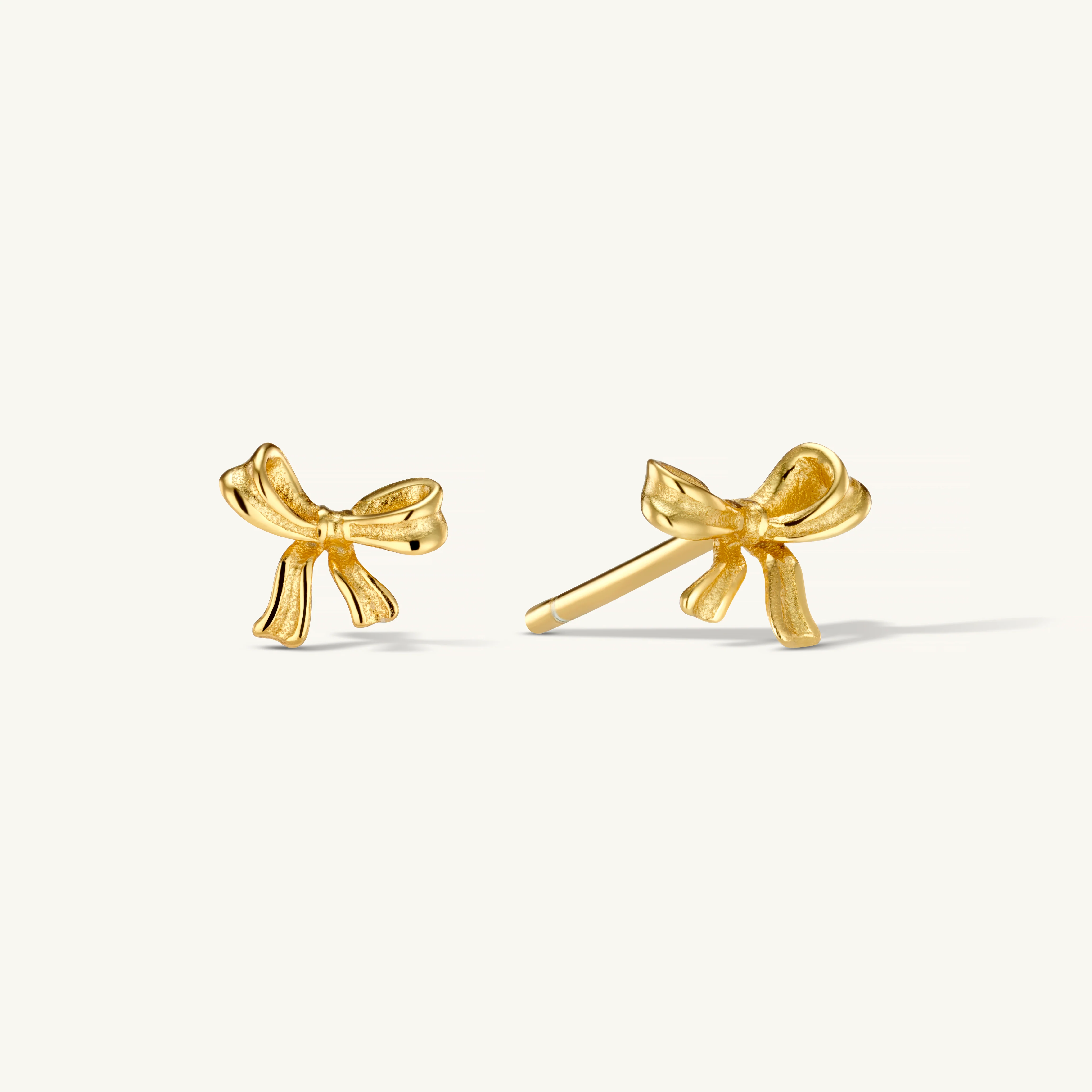 Bow Stud Earrings Gold