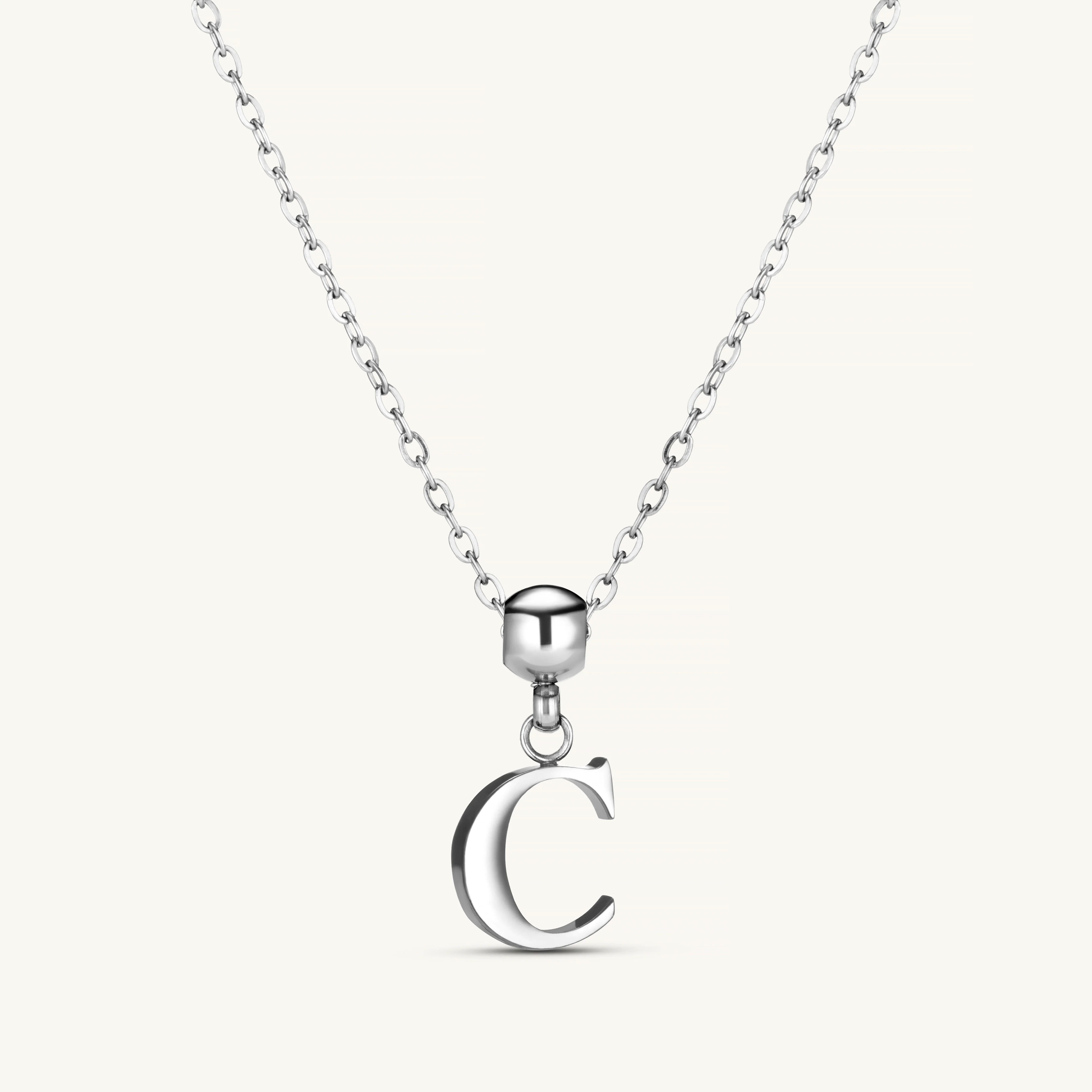 C Classic Initial Charm Silver - Image 3