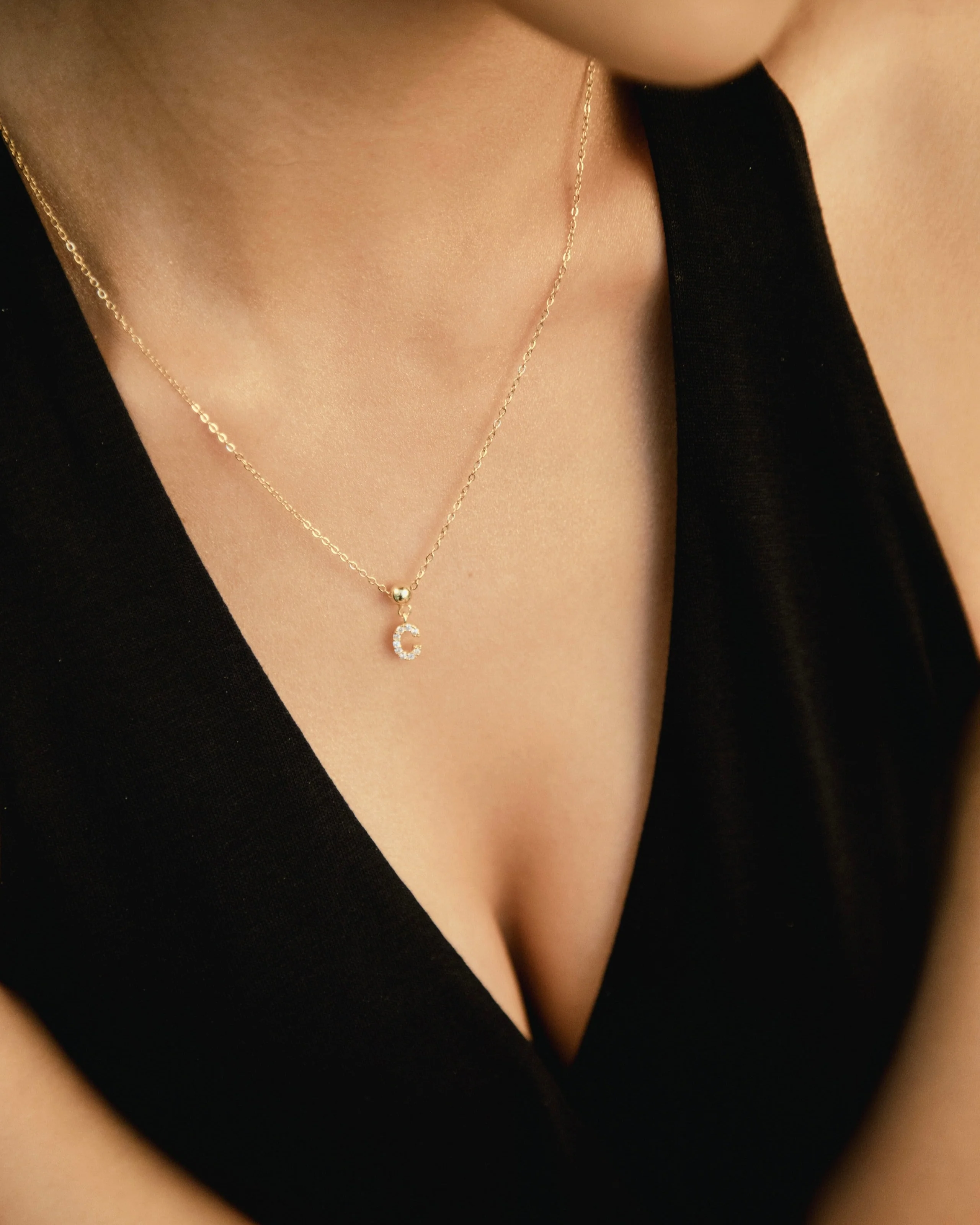 C Diamond Initial Charm Gold - Image 2
