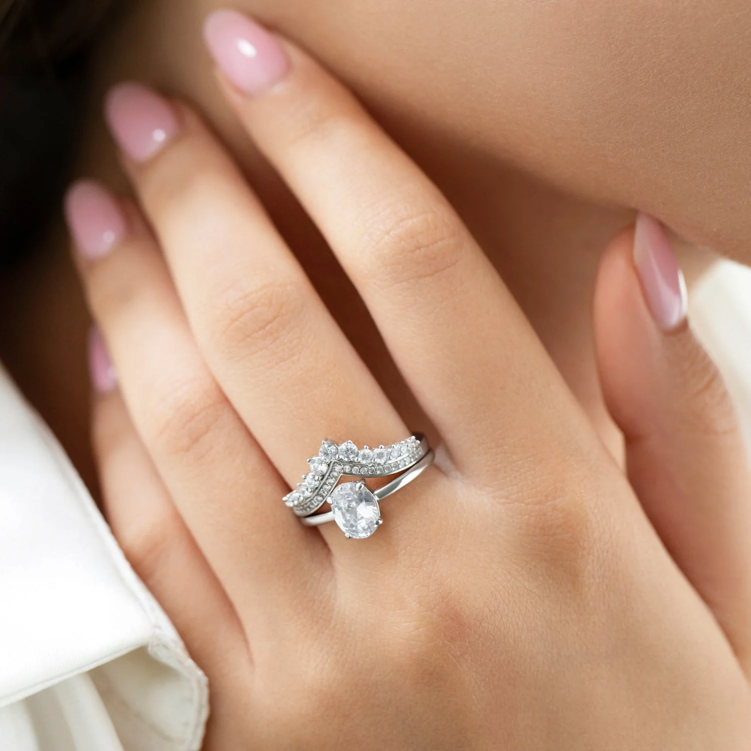 Classic Diamond Ring in Silver - Image 6