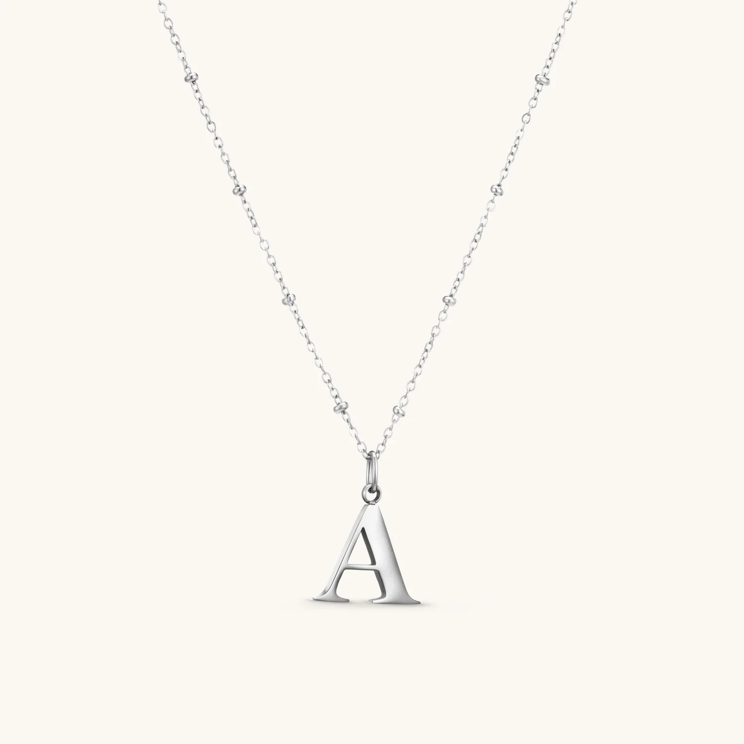 A Initial Necklace Silver