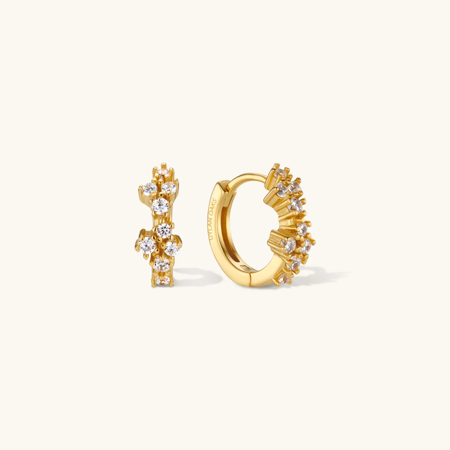 Crystal Infinity Hoop Earrings Gold