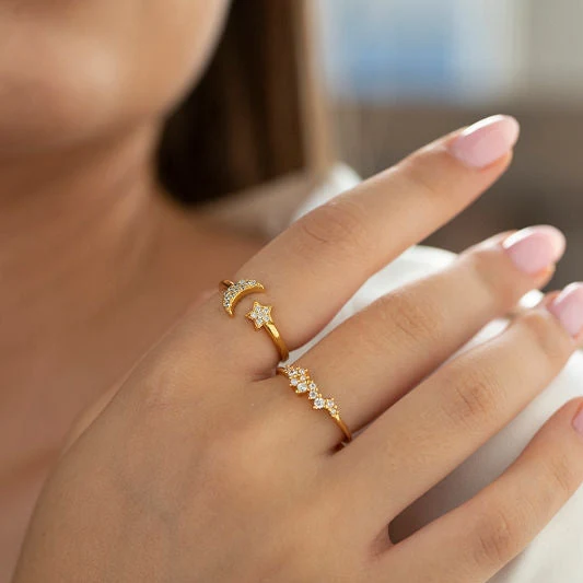Crystal Jewel Ring in Gold - Image 6