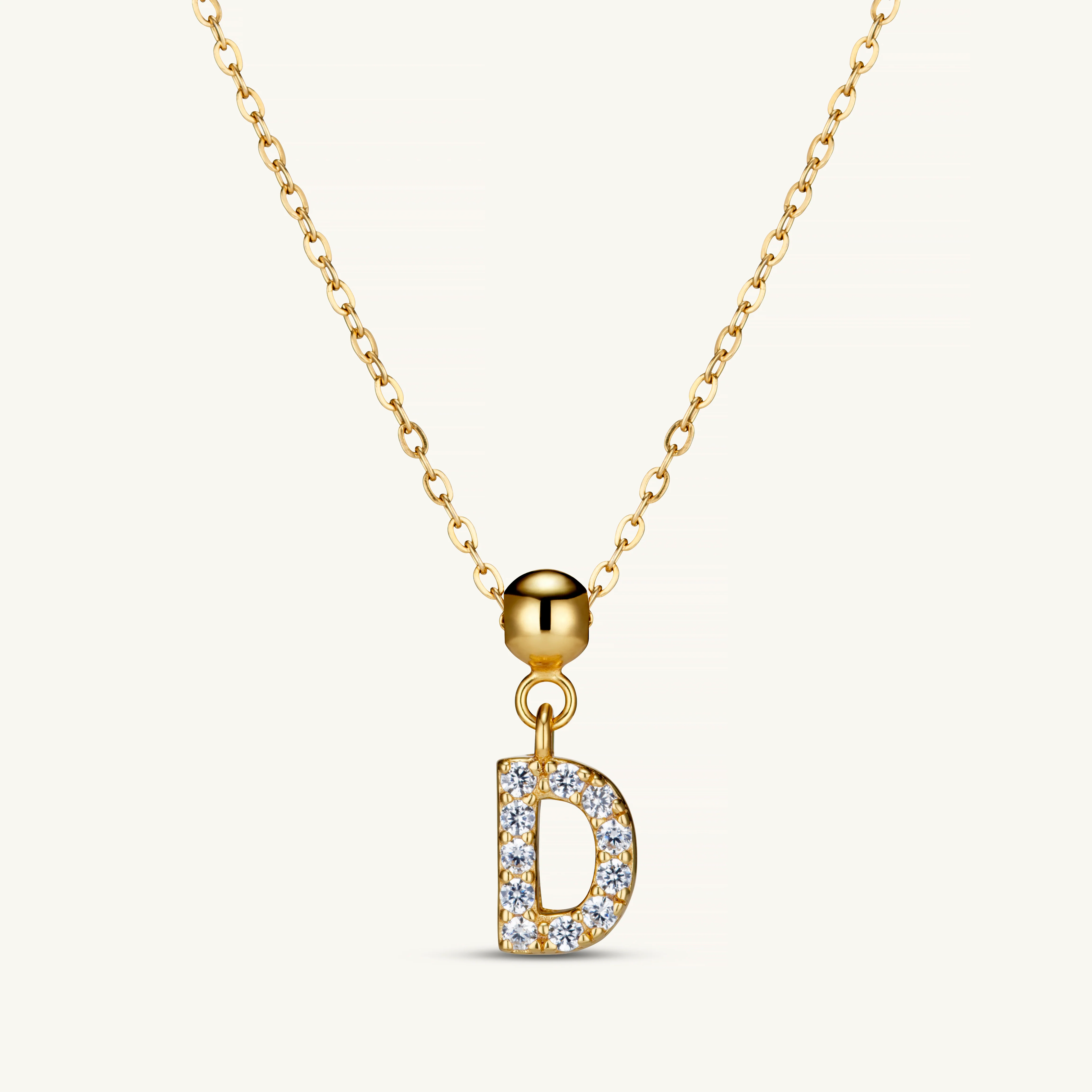 D Diamond Initial Charm Gold - Image 3