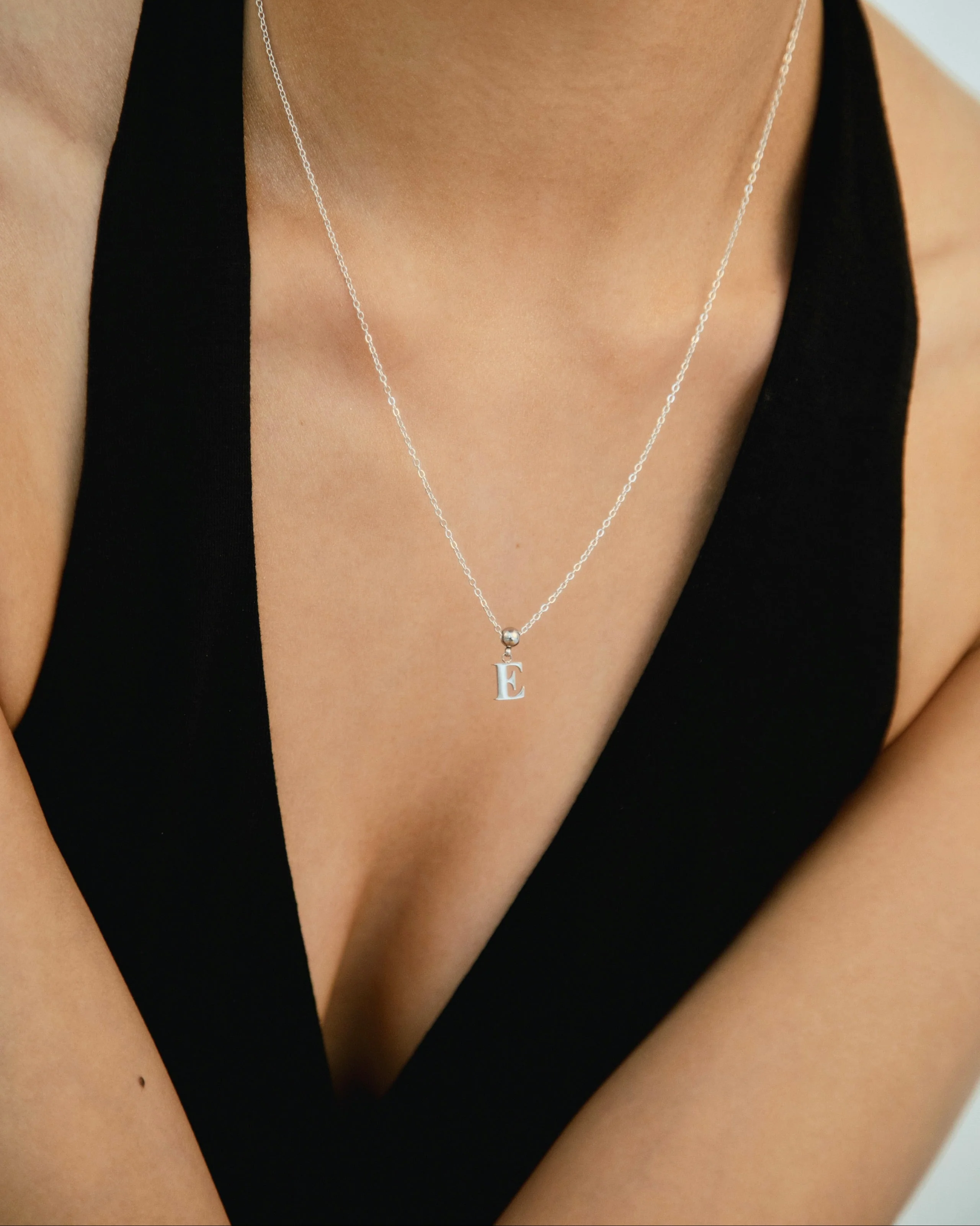 E Classic Initial Charm Silver - Image 2