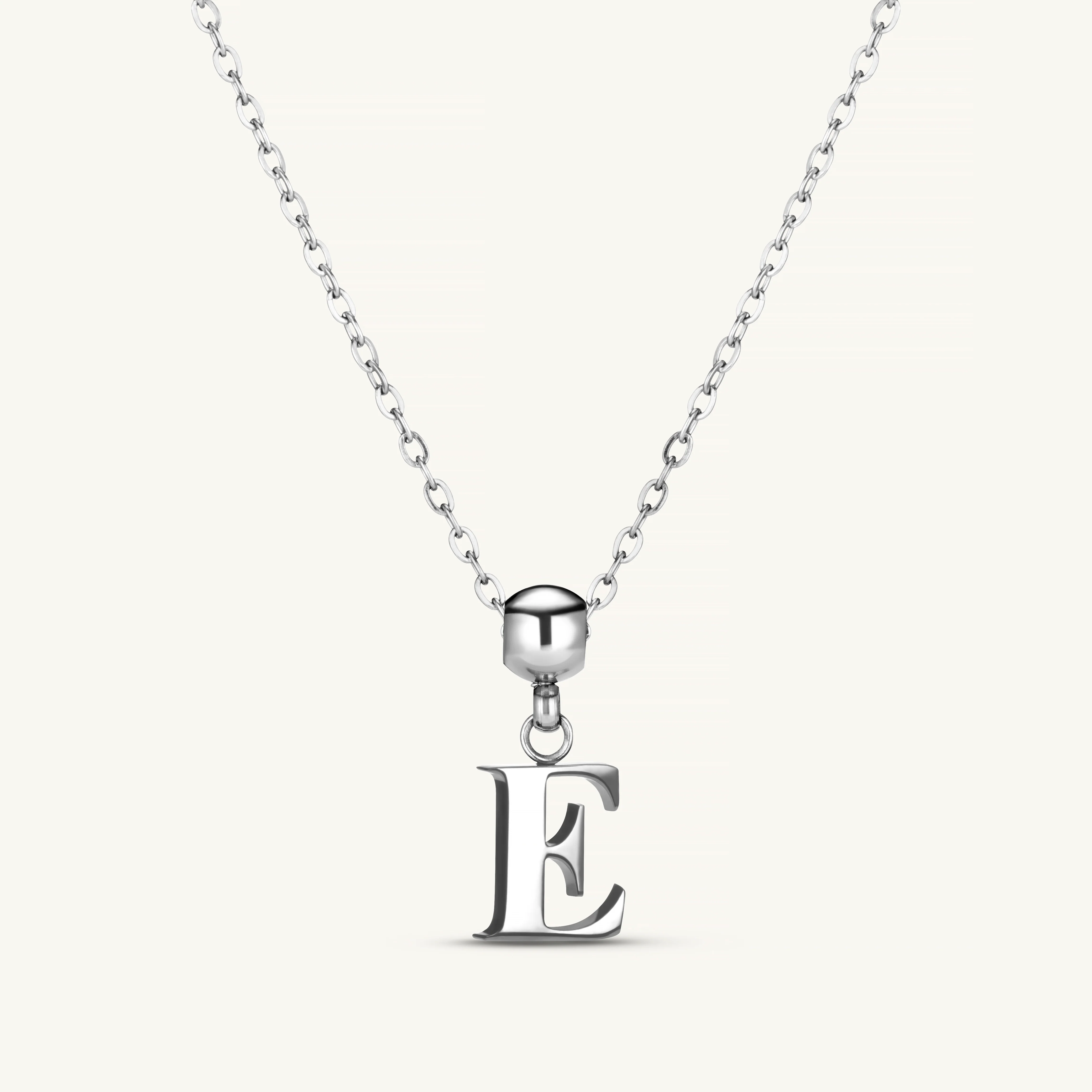 E Classic Initial Charm Silver - Image 3