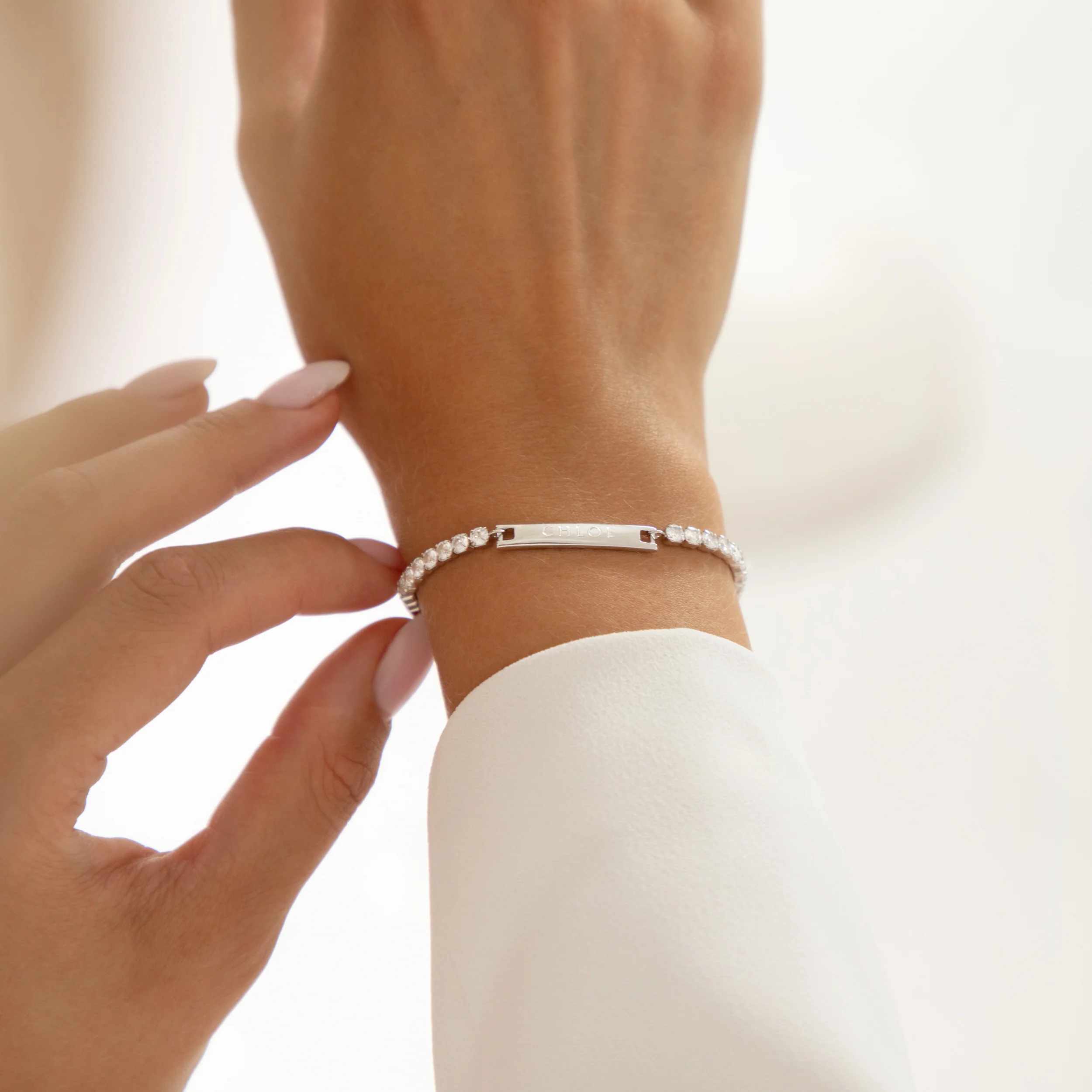 Personalised Tennis Bracelet Silver - Image 3