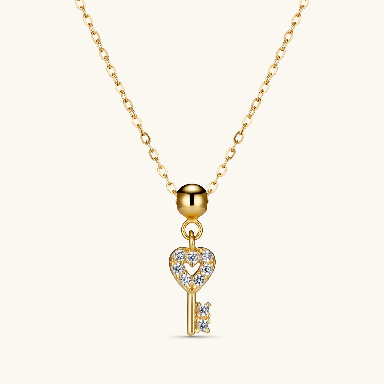 Eternal Key Charm Necklace Gold