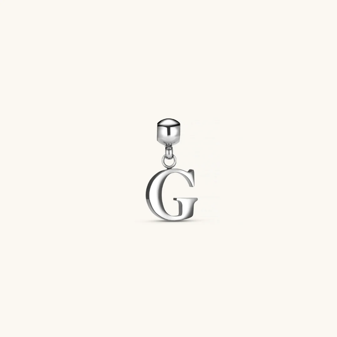 G Classic Initial Charm Silver