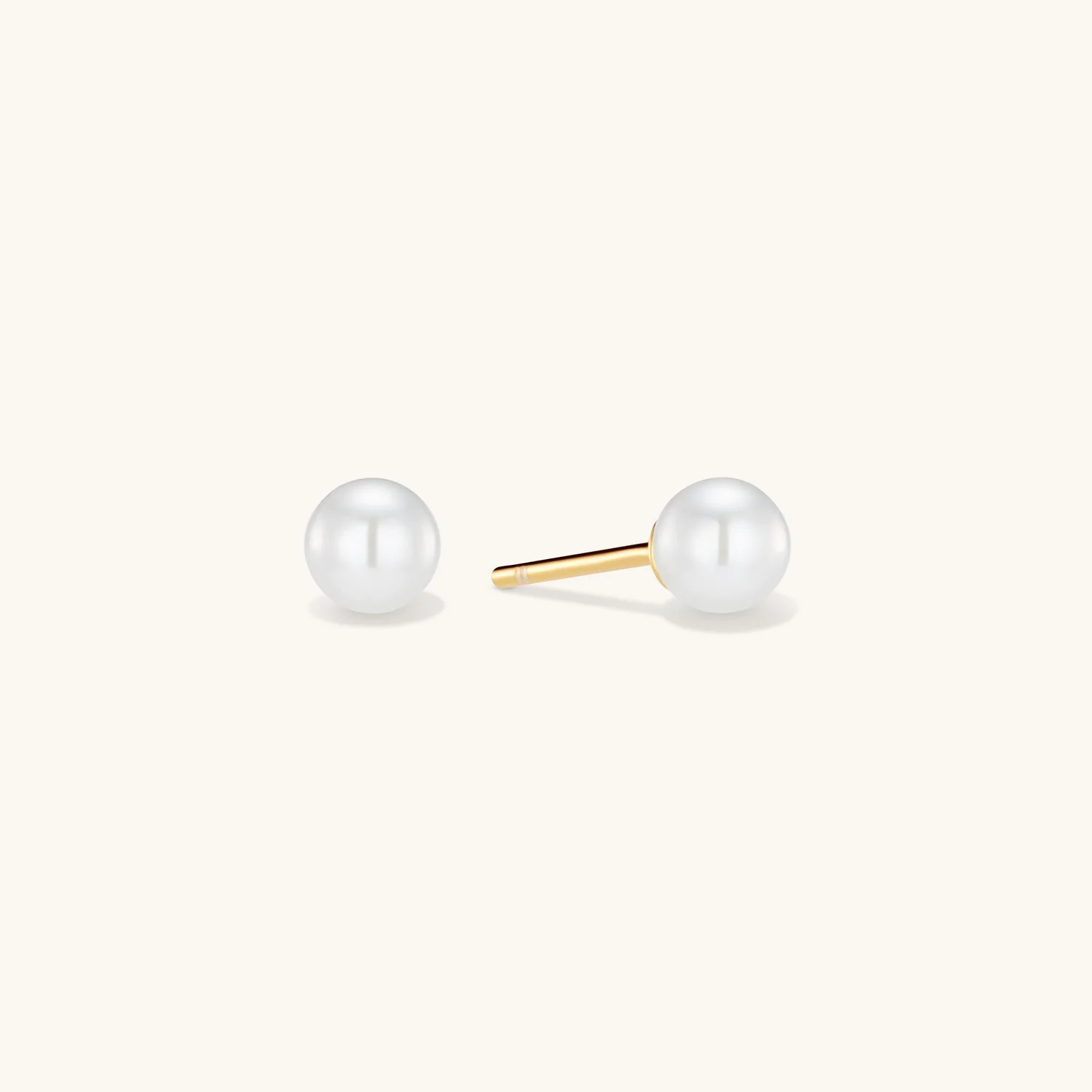 Fine Pearl Stud Earrings in Gold