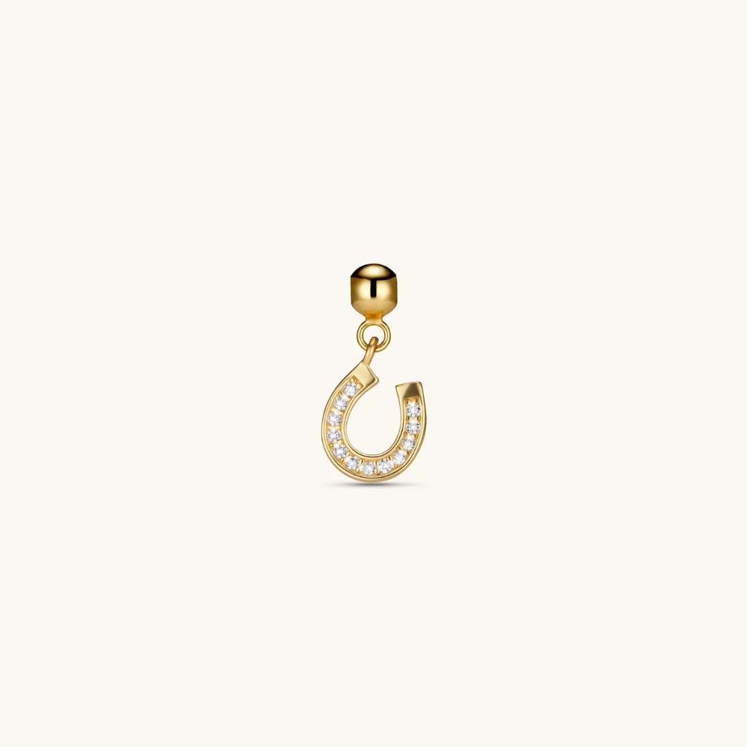 Good Luck Horseshoe Charm Gold - Image 2