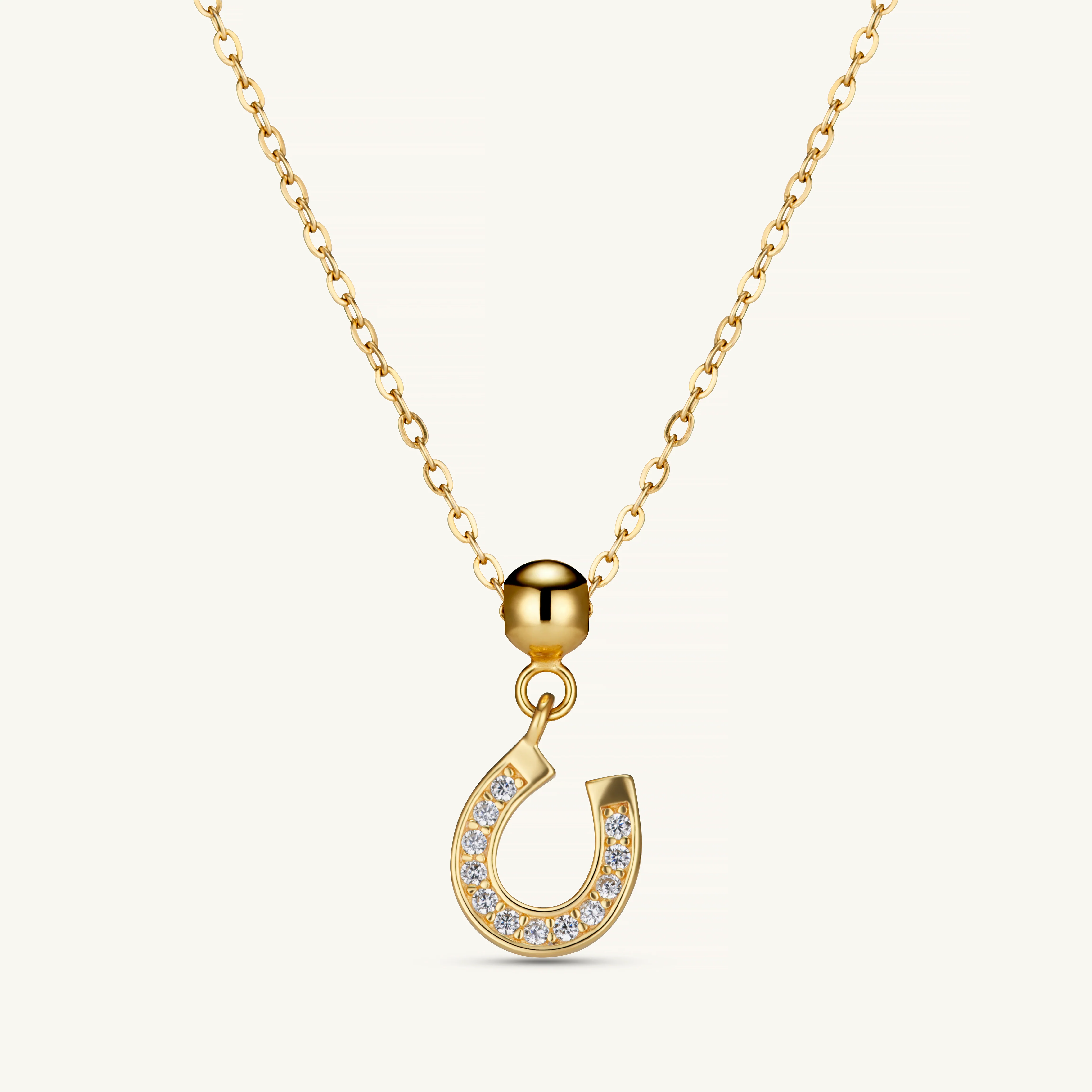 Good Luck Horseshoe Charm Gold - Image 4
