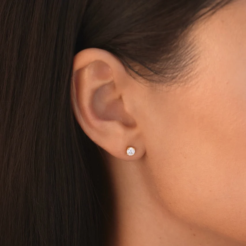 Diamond Stud Earring in Gold - Image 4