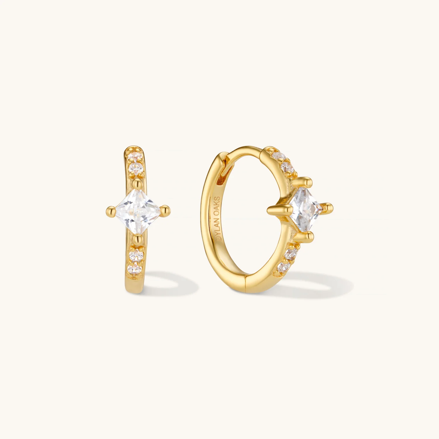 Halo Hoop Earrings Gold