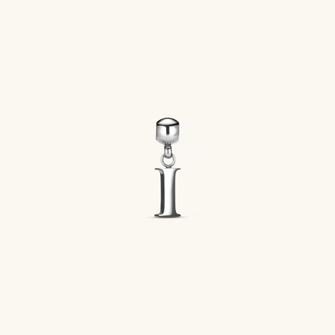 I Classic Initial Charm Silver