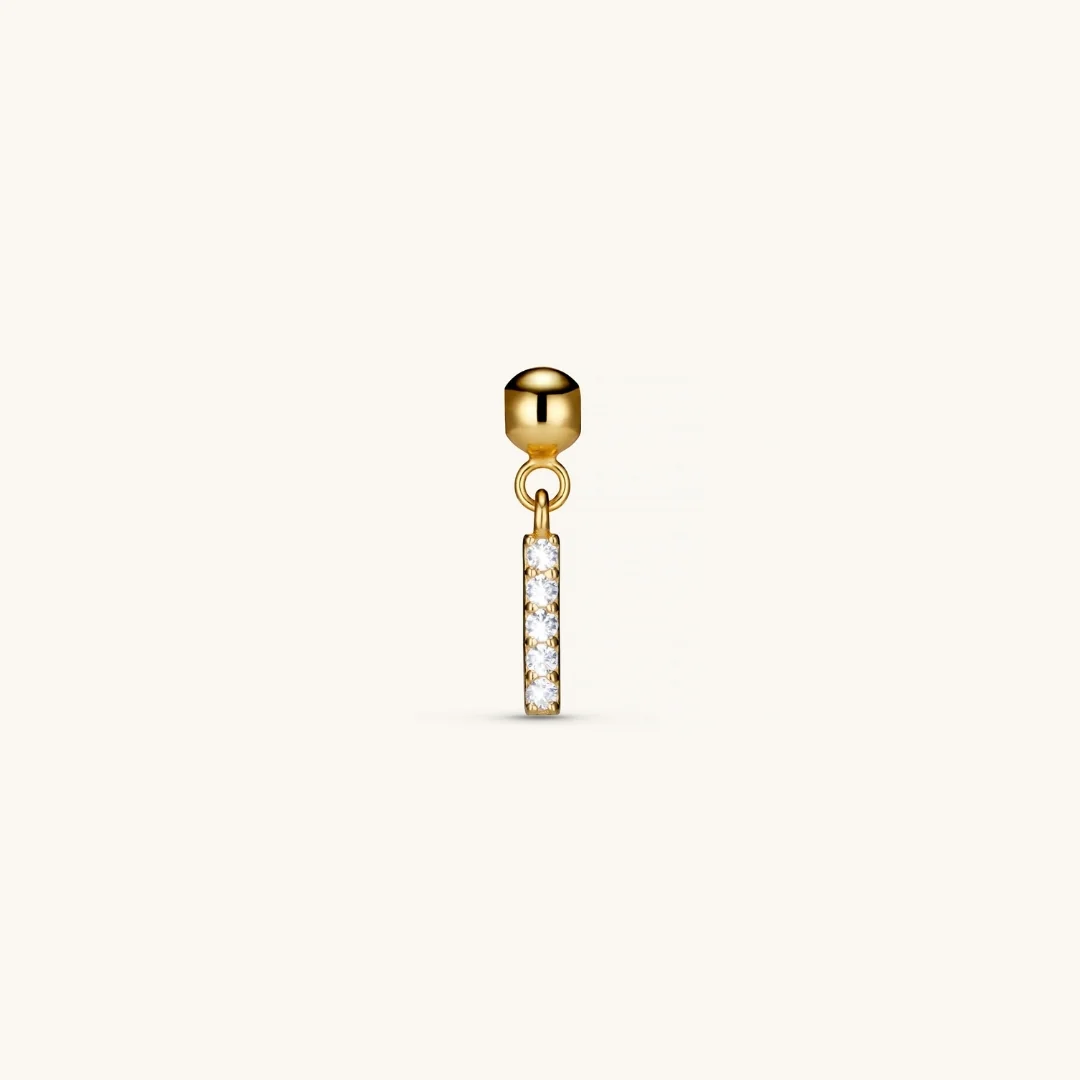 I Diamond Initial Charm Gold