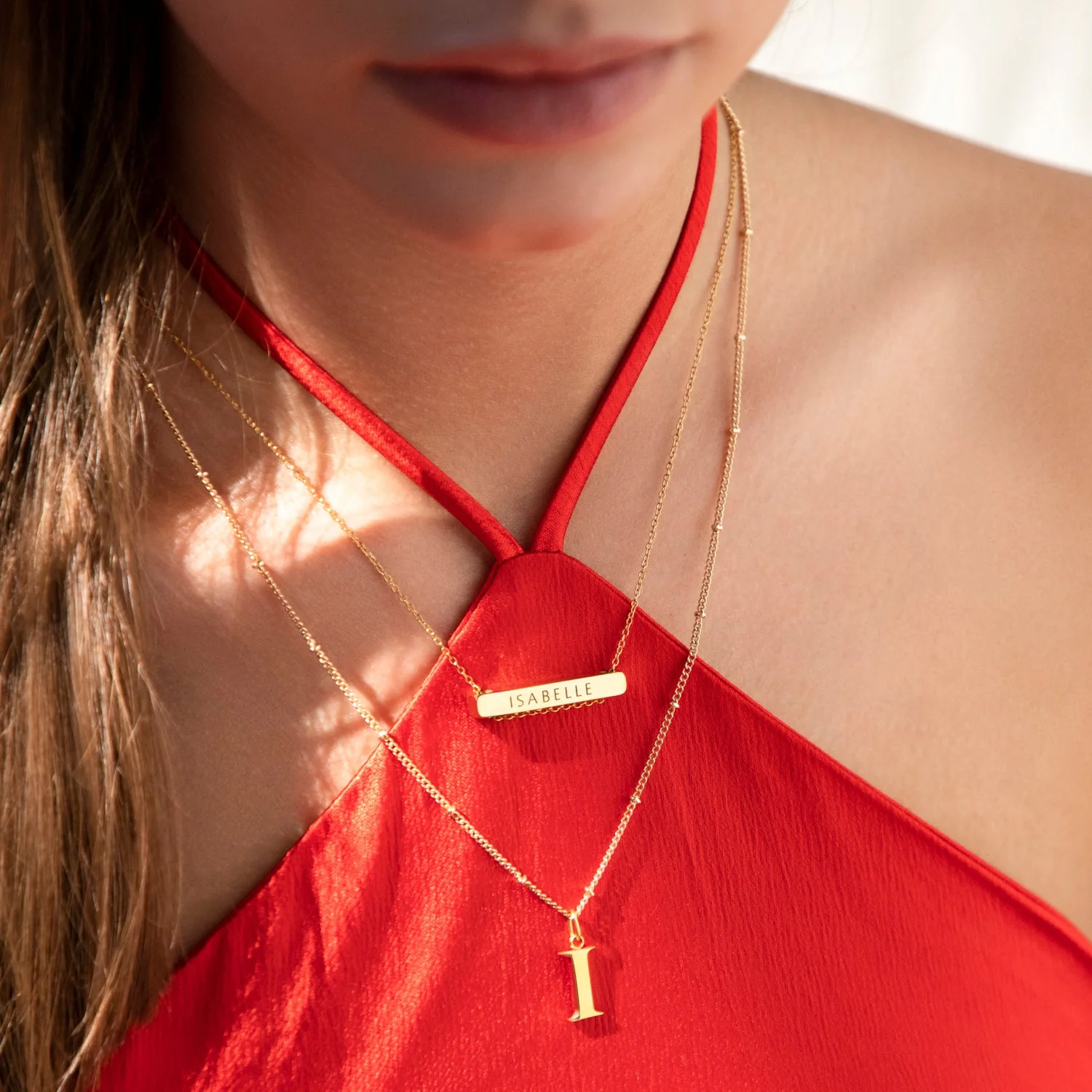 I Initial Necklace Gold - Image 6