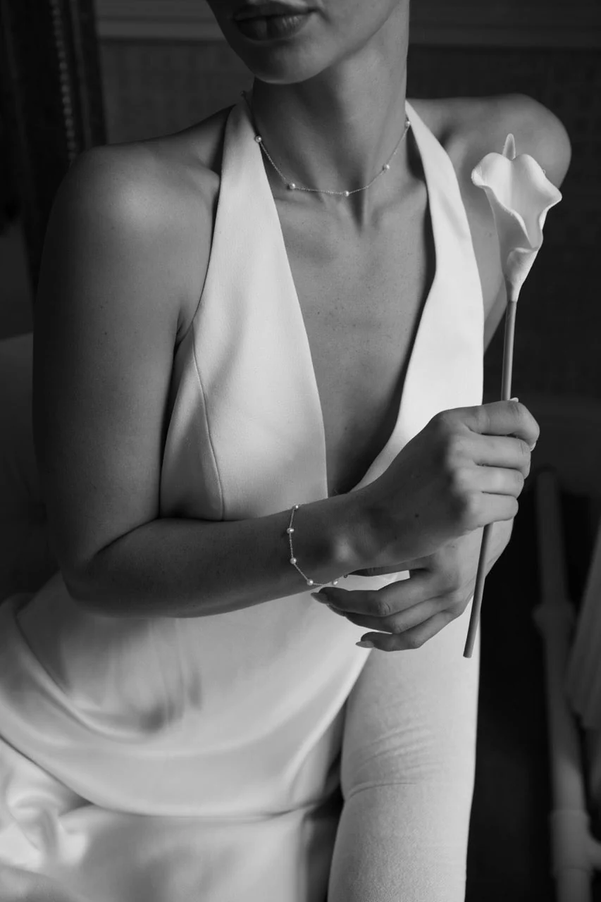 Infinity Pearl Necklace in Silver - Image 5