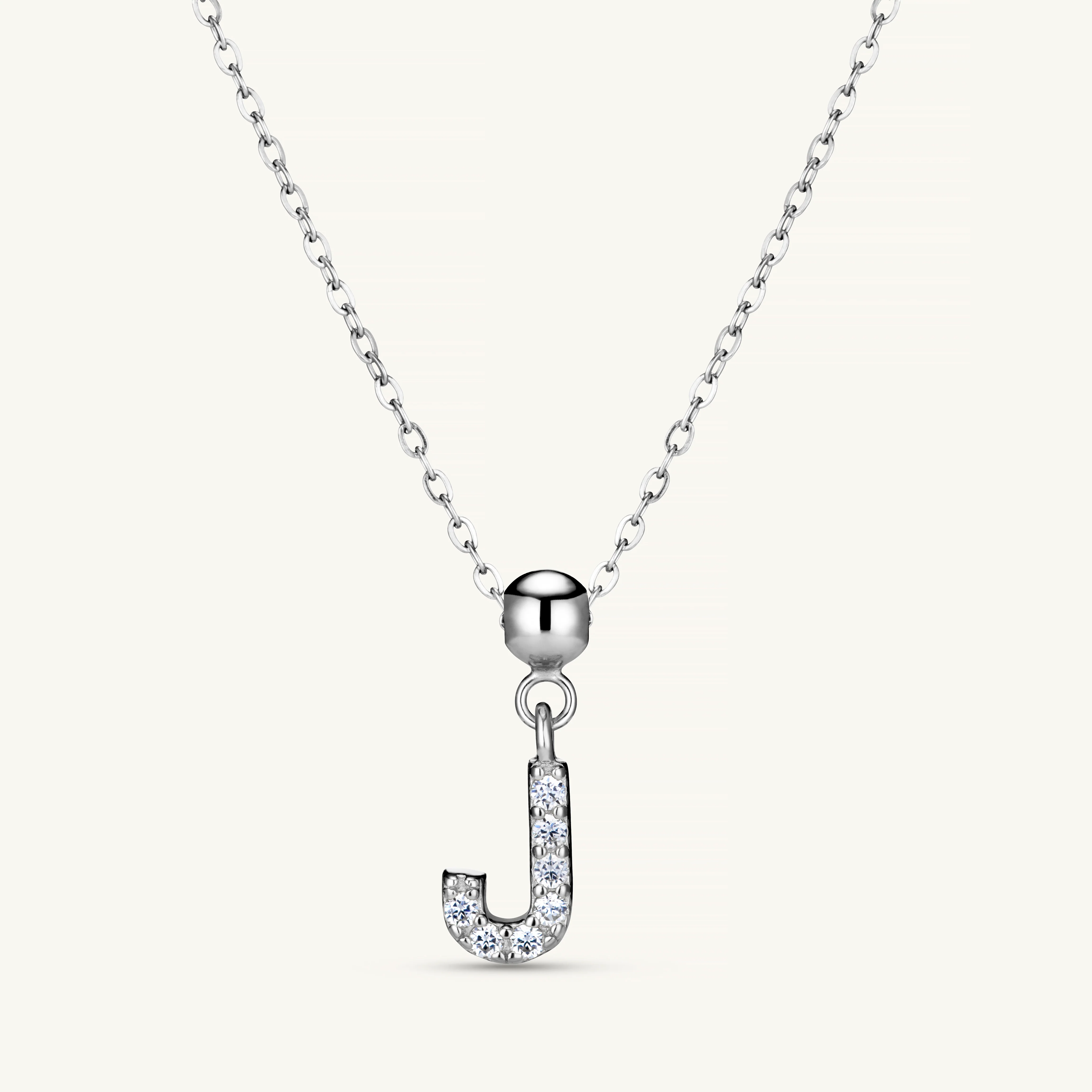 J Diamond Initial Charm Silver - Image 4