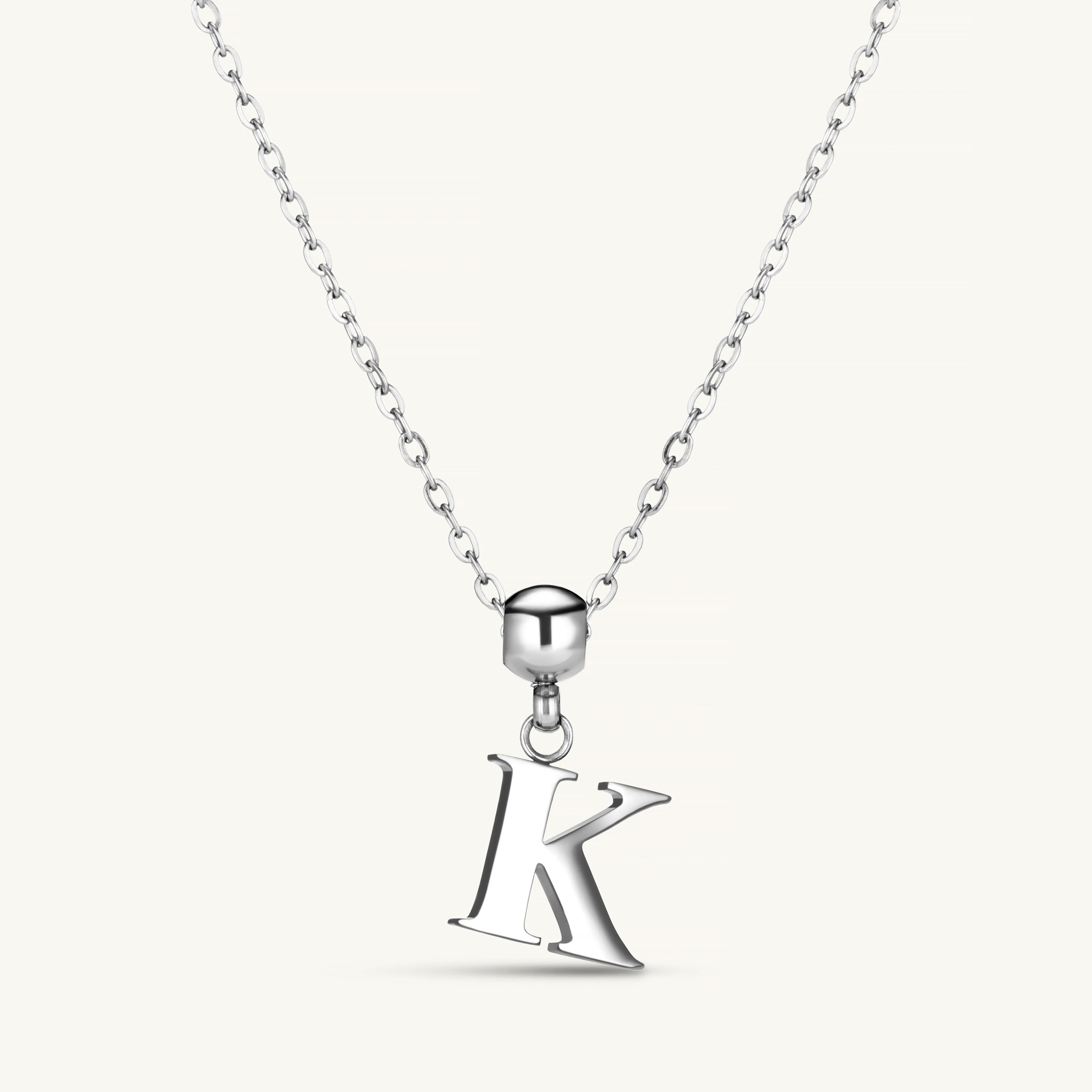 K Classic Initial Charm Silver - Image 3
