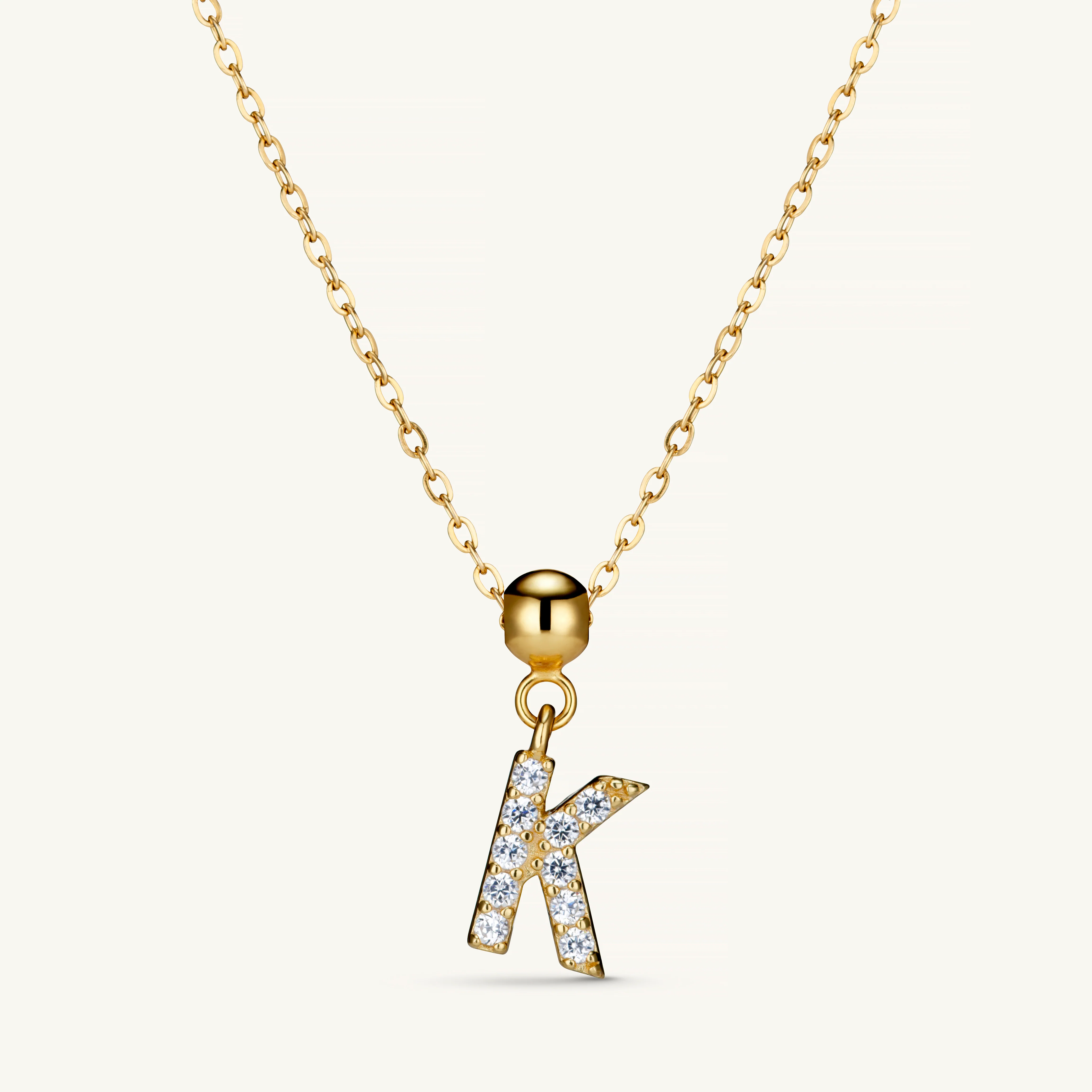 K Diamond Initial Charm Gold - Image 3