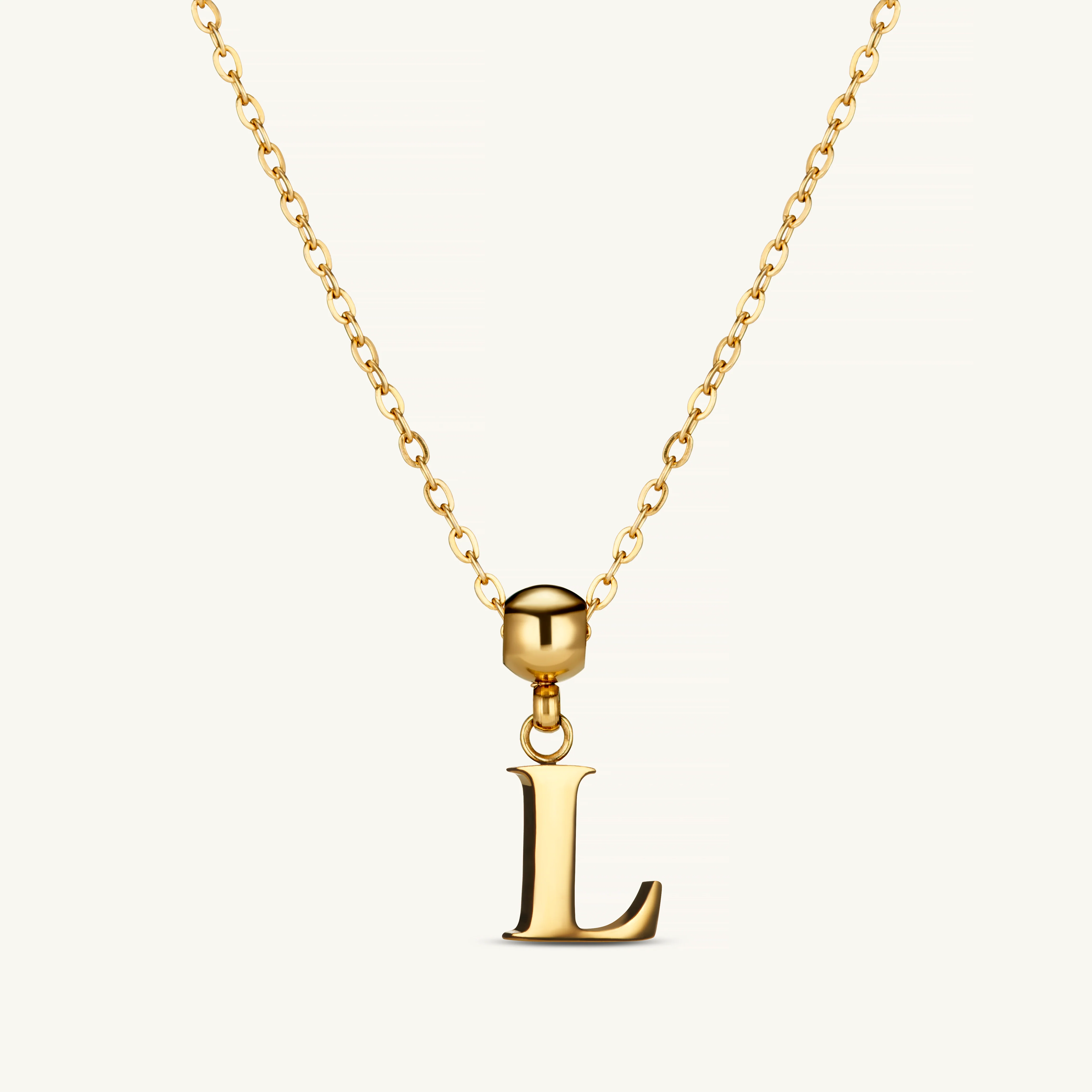L Classic Initial Charm Gold - Image 4