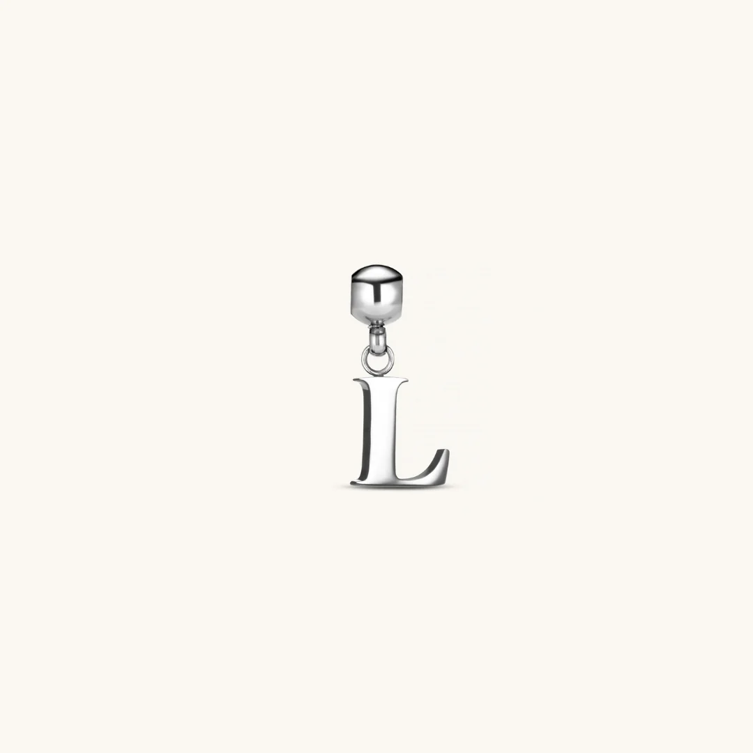 L Classic Initial Charm Silver