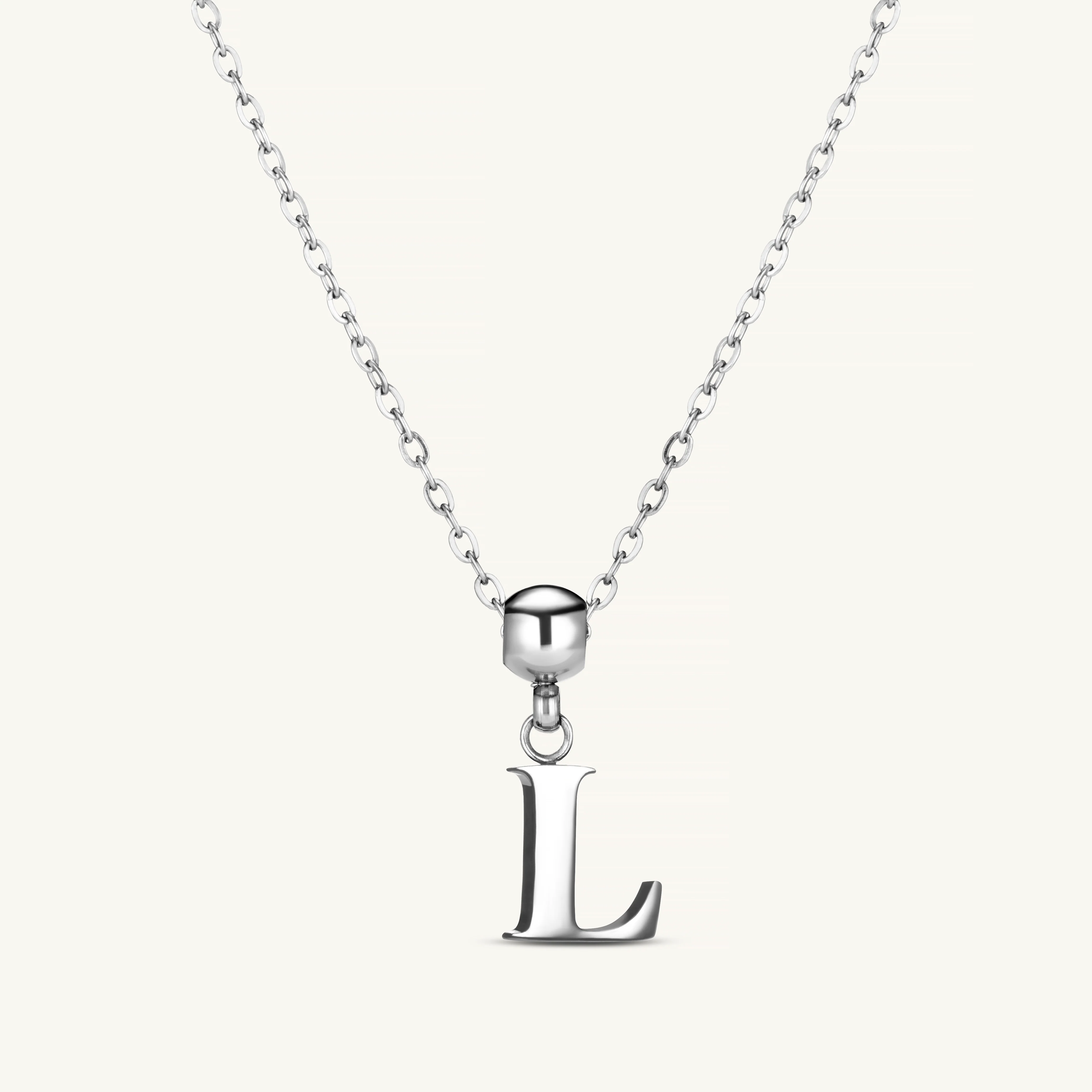 L Classic Initial Charm Silver - Image 4