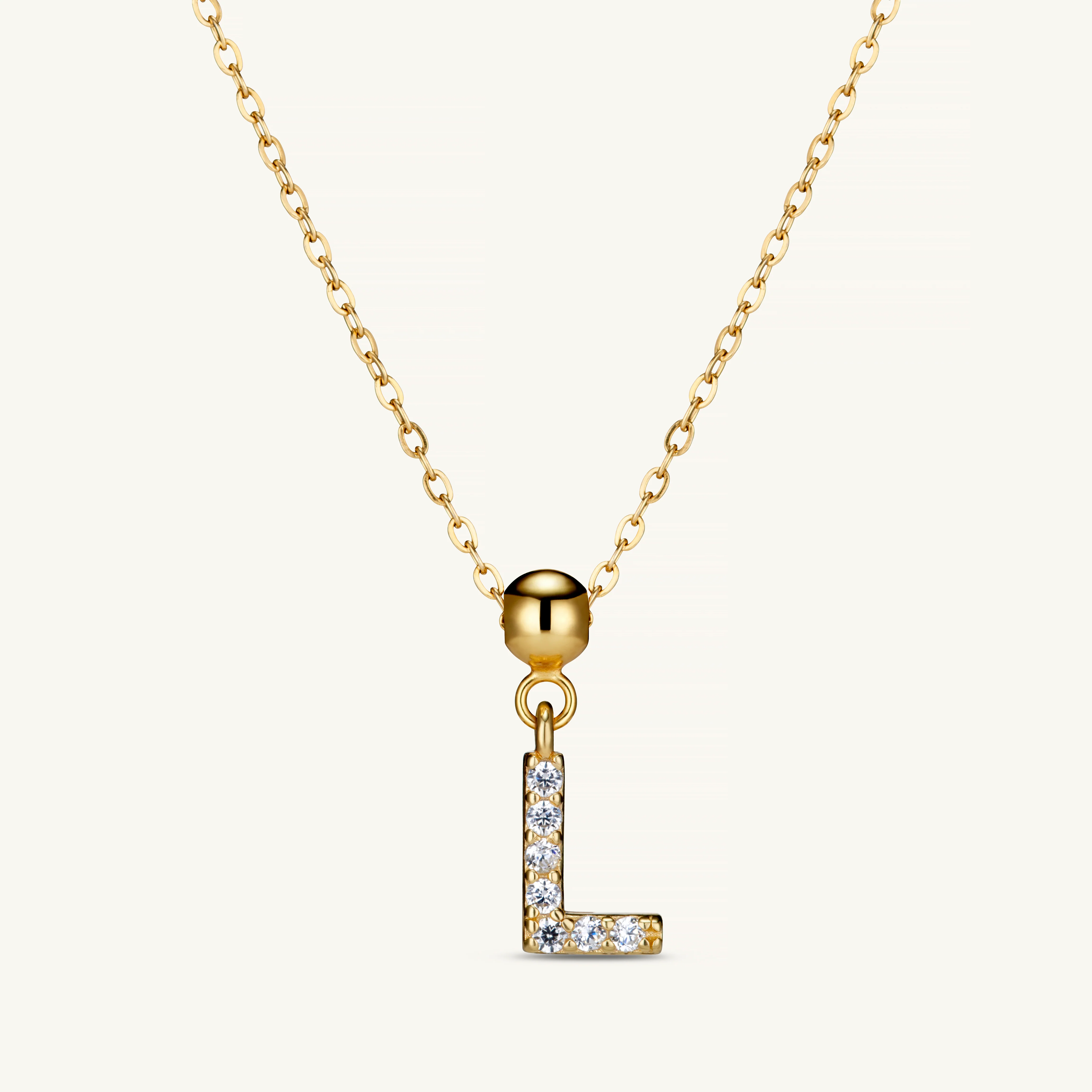 L Diamond Initial Charm Gold - Image 3