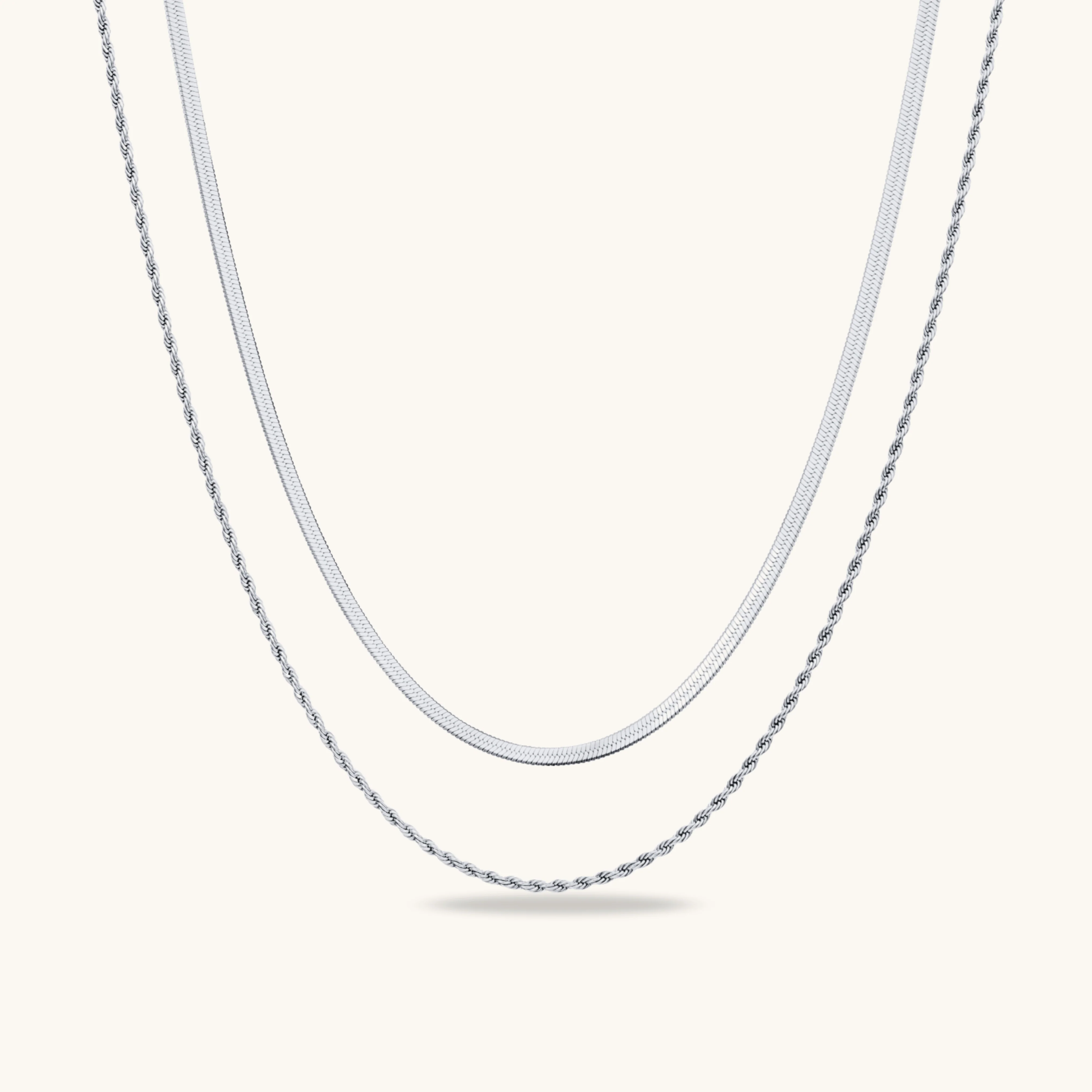 Layered Luxe Necklace Silver