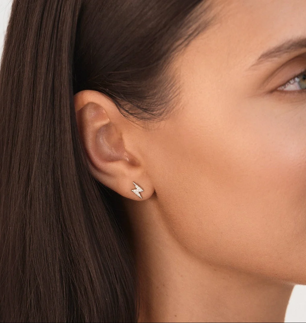 Lightning Studs In Silver - Image 4