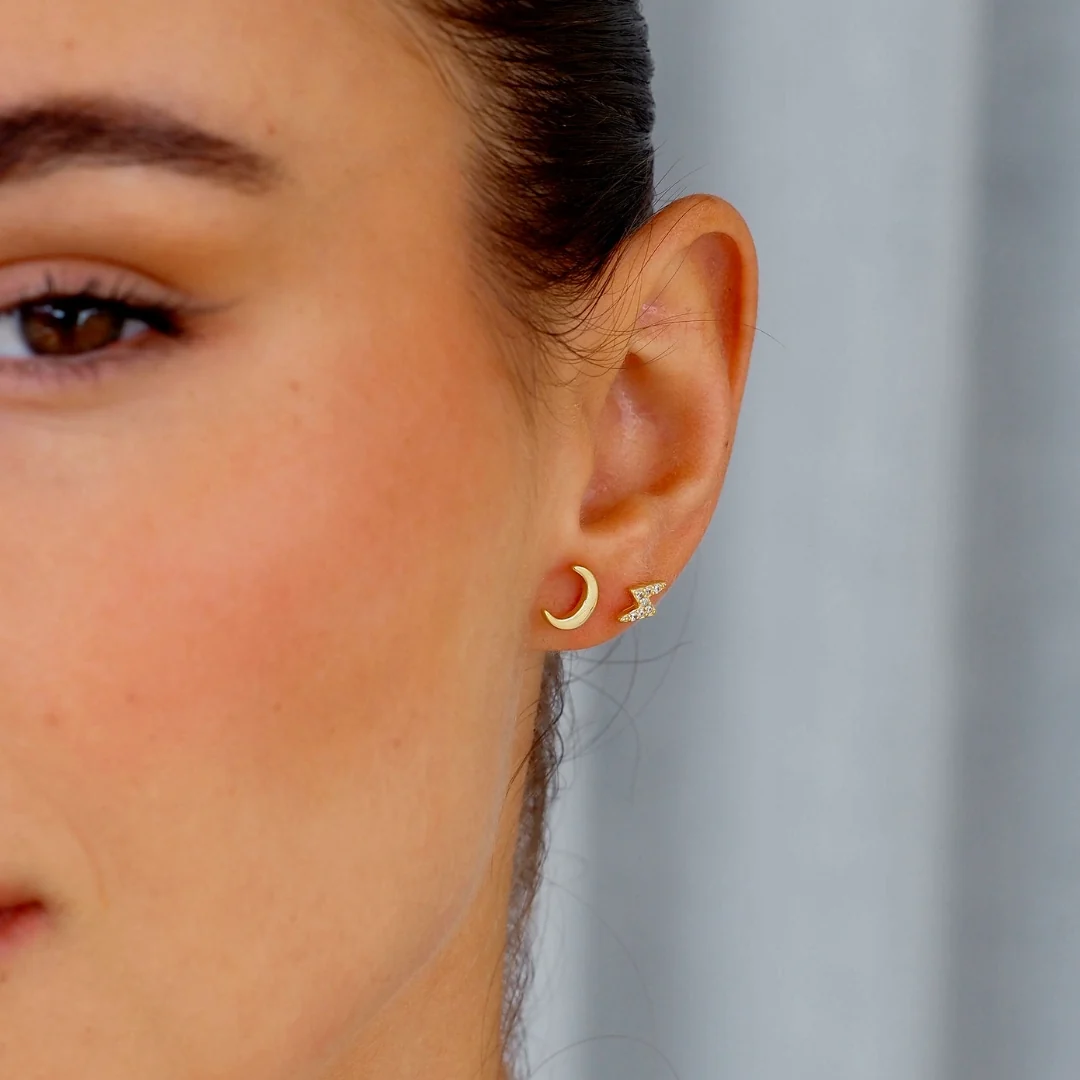 Lightning Studs In Silver - Image 7