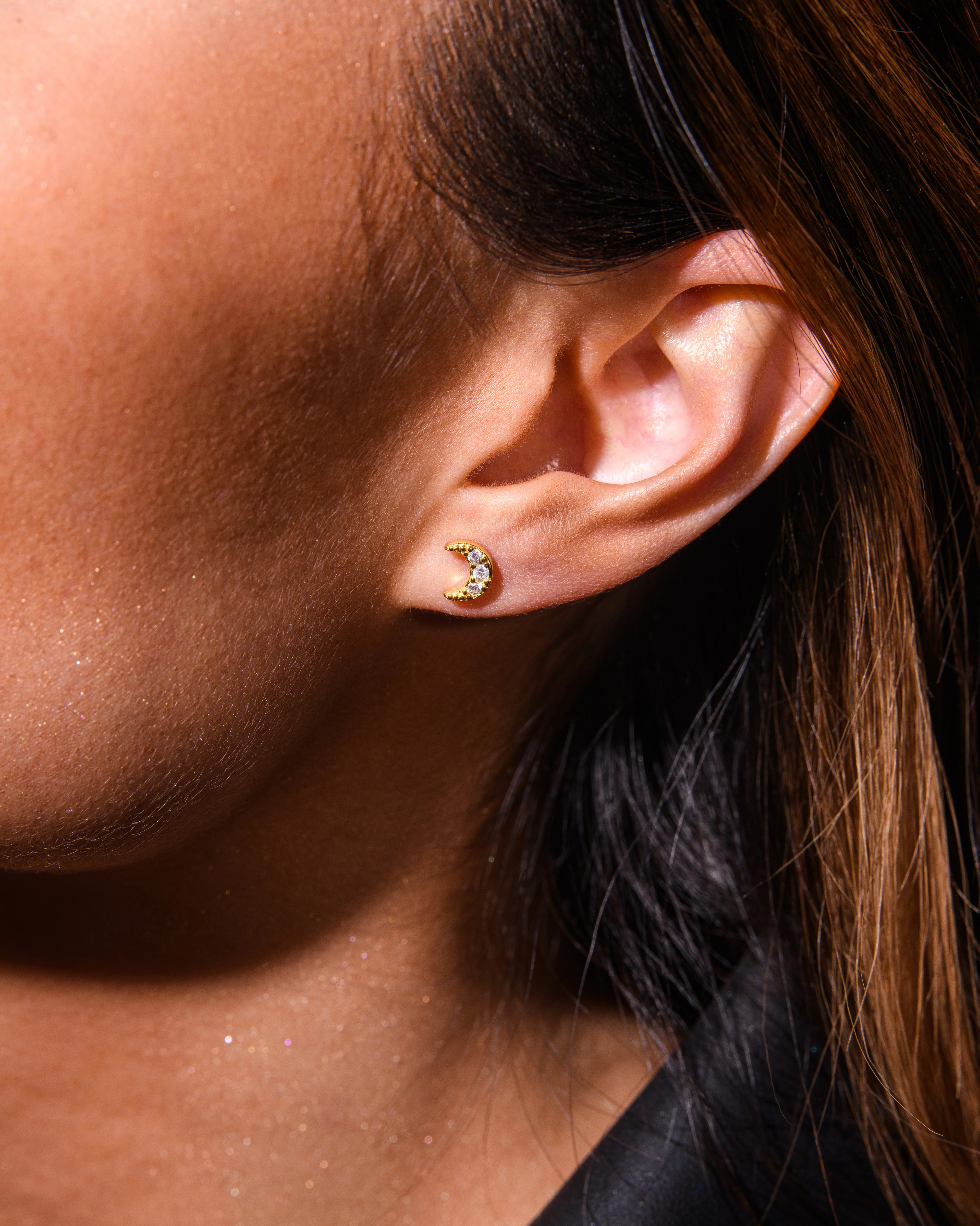 Luna Crystal Stud Earring in Silver - Image 3