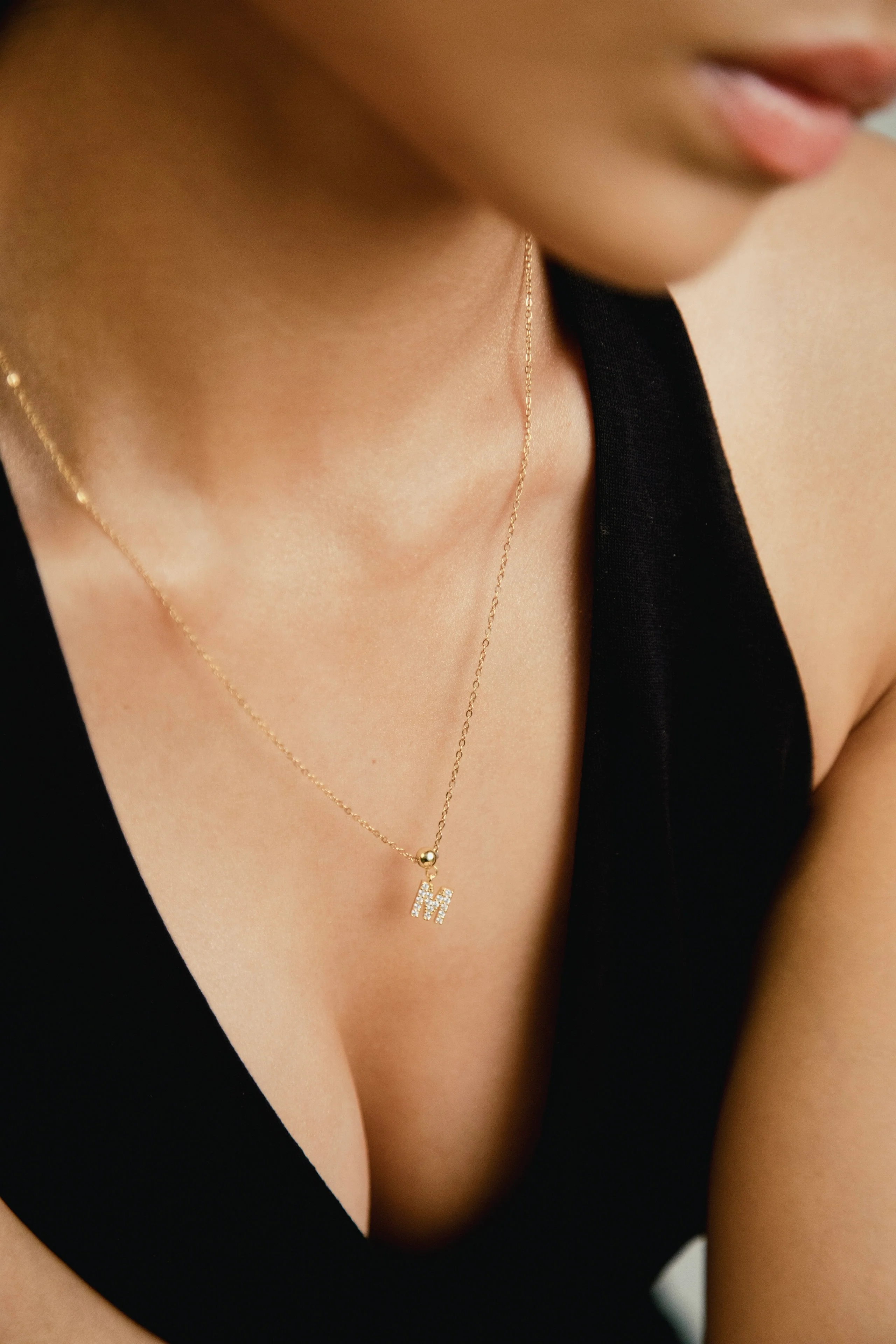 M Diamond Initial Charm Silver - Image 2