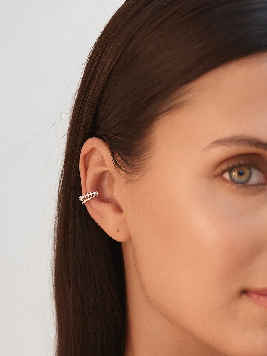 Marquise Layered Ear Cuff Silver - Image 4
