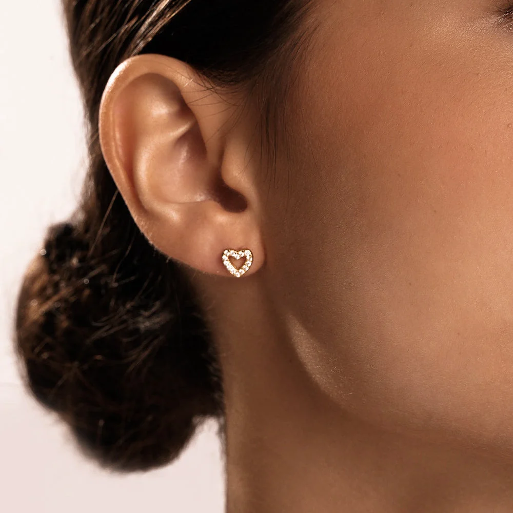 Mi Amor Interlocking Charm Necklace & Alma Studs Set Gold - Image 3
