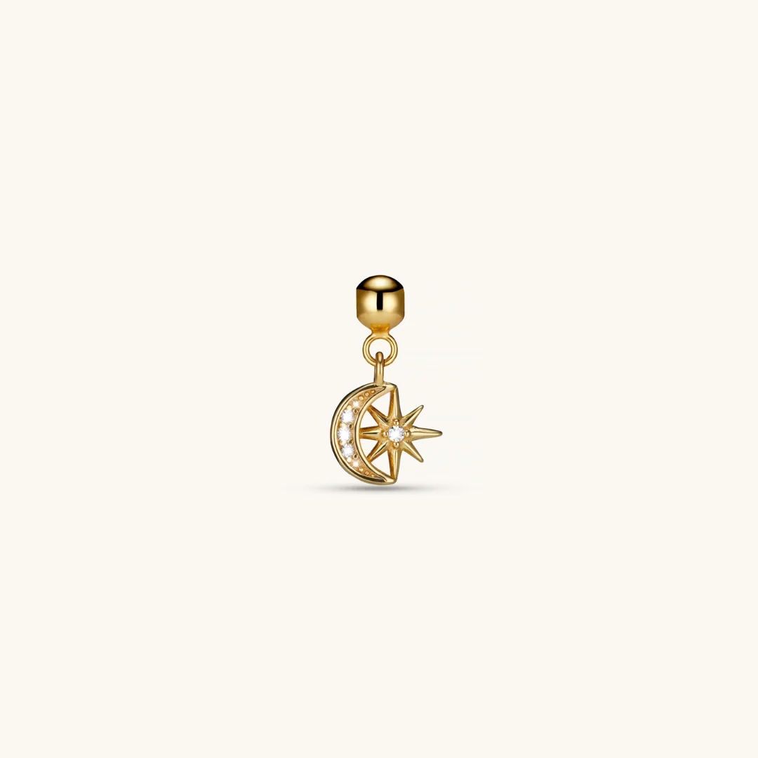 Moon & Star Charm Gold