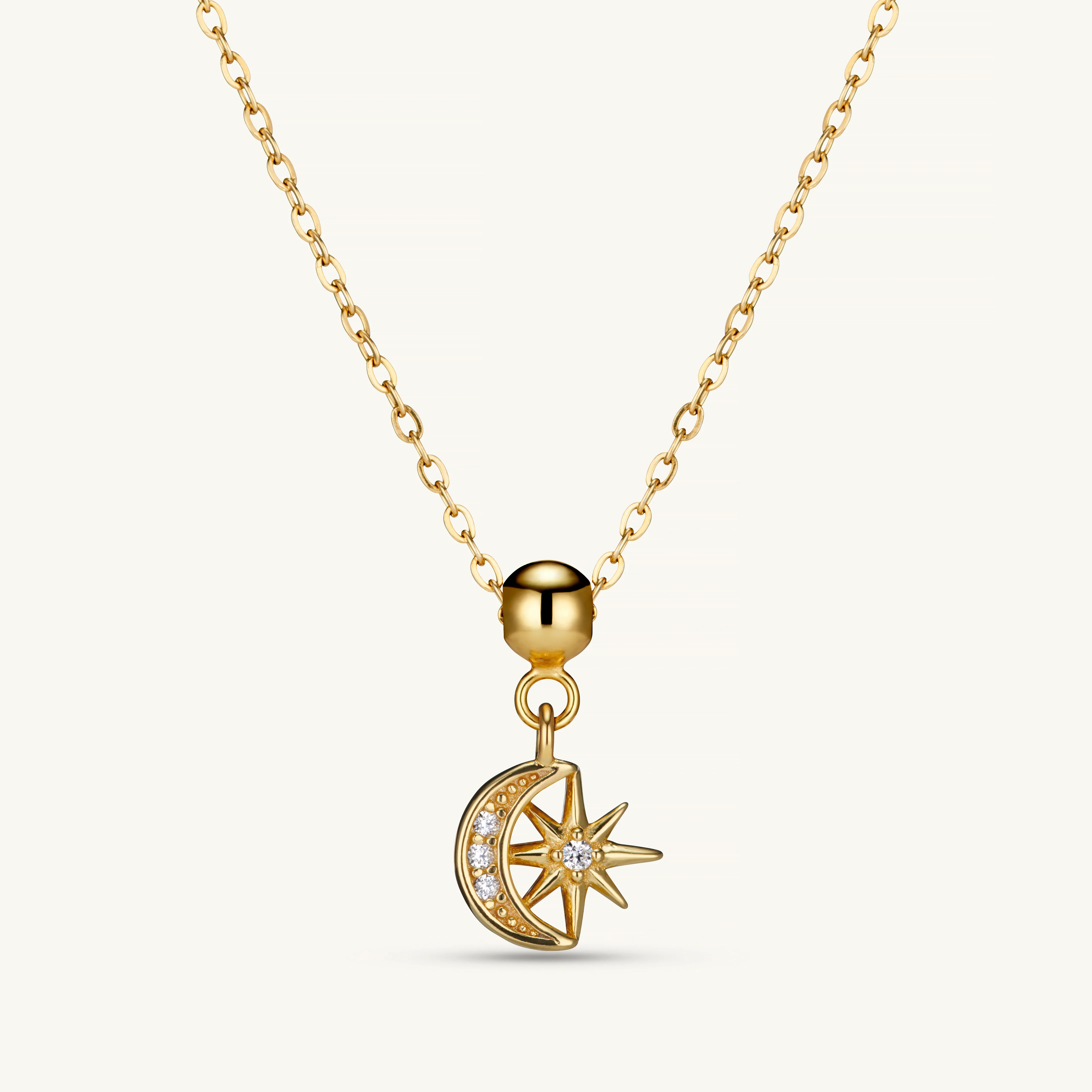 Moon & Star Charm Gold - Image 3