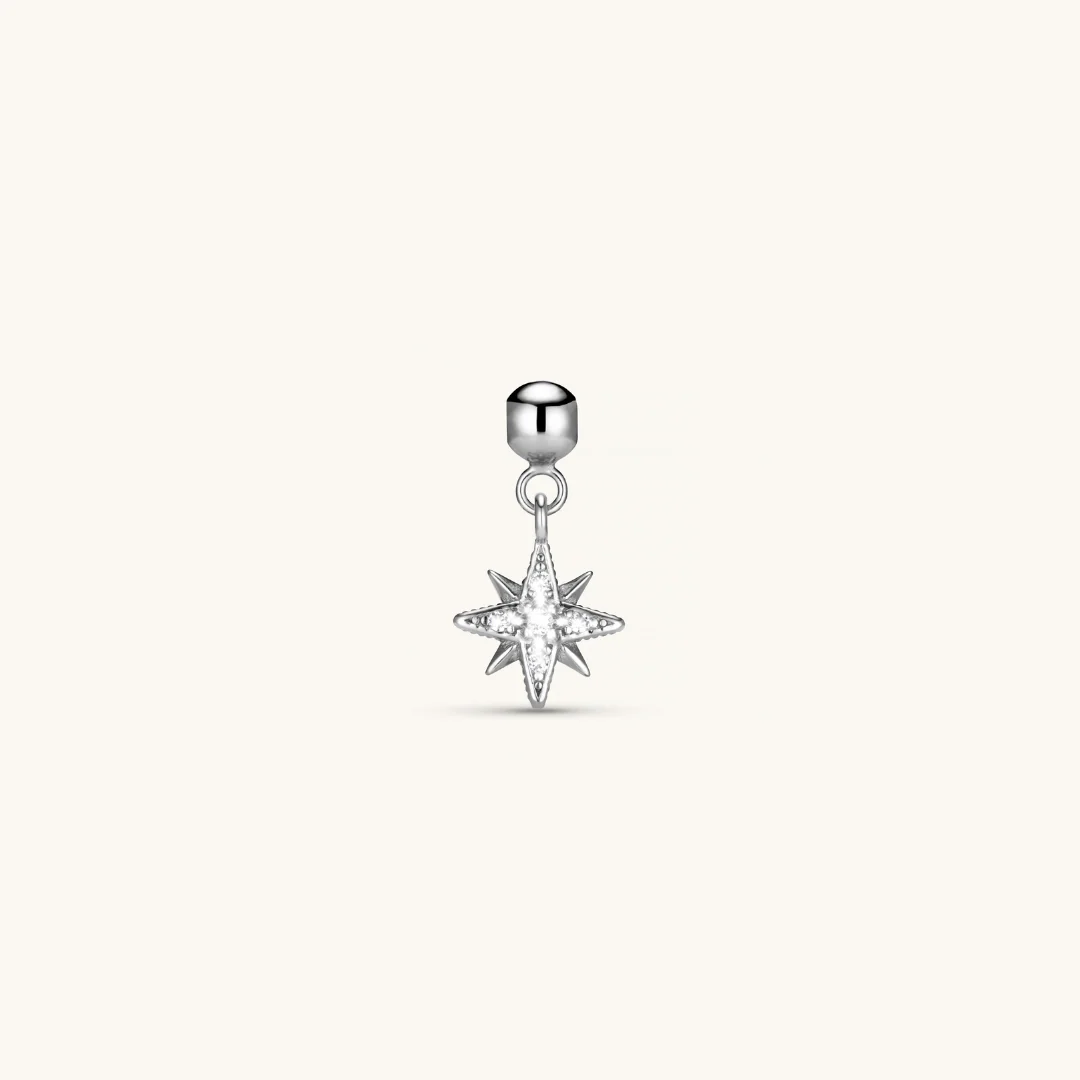 North Star Charm Silver