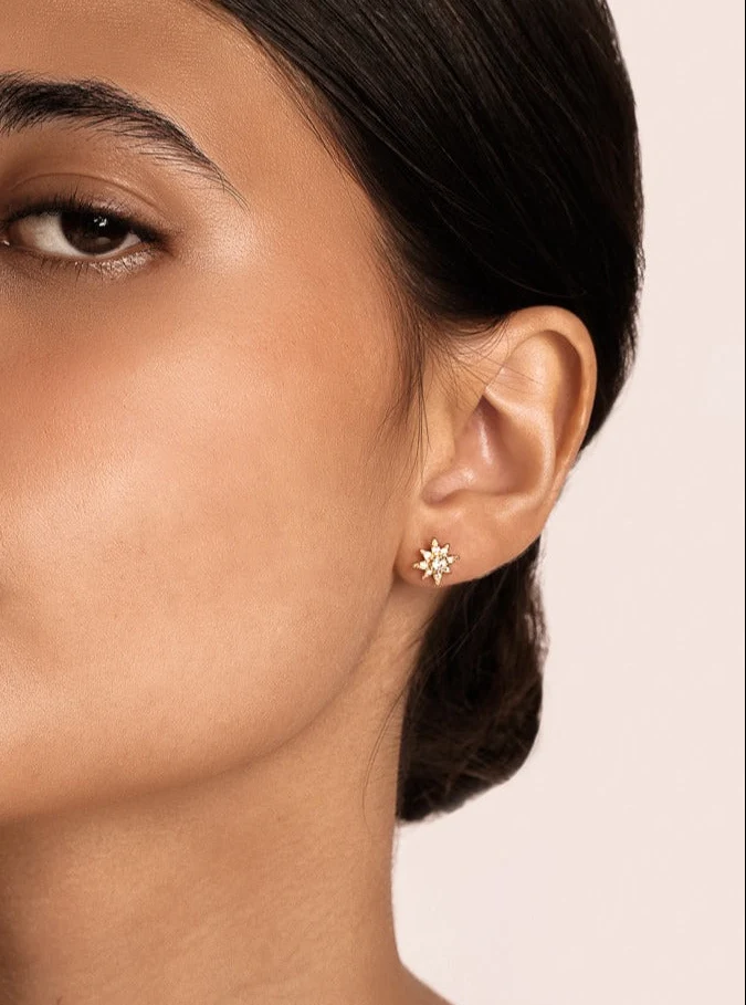 North Star Stud Earring in Gold - Image 5
