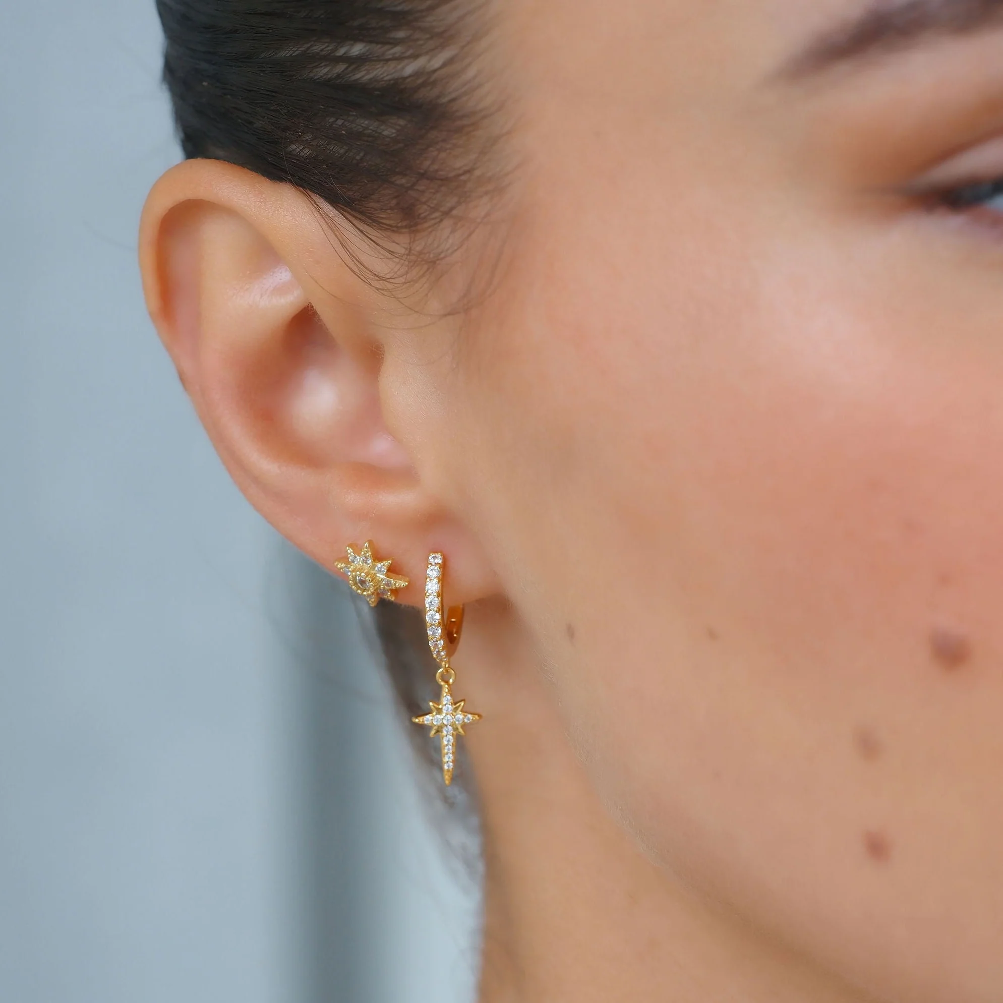 North Star Stud Earring in Gold - Image 6