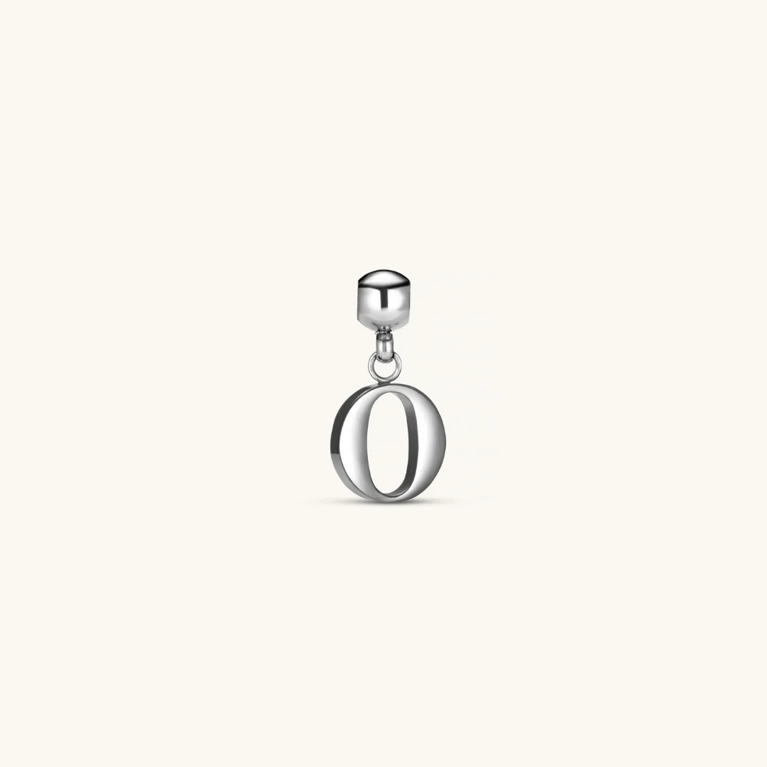 O Classic Initial Charm Silver