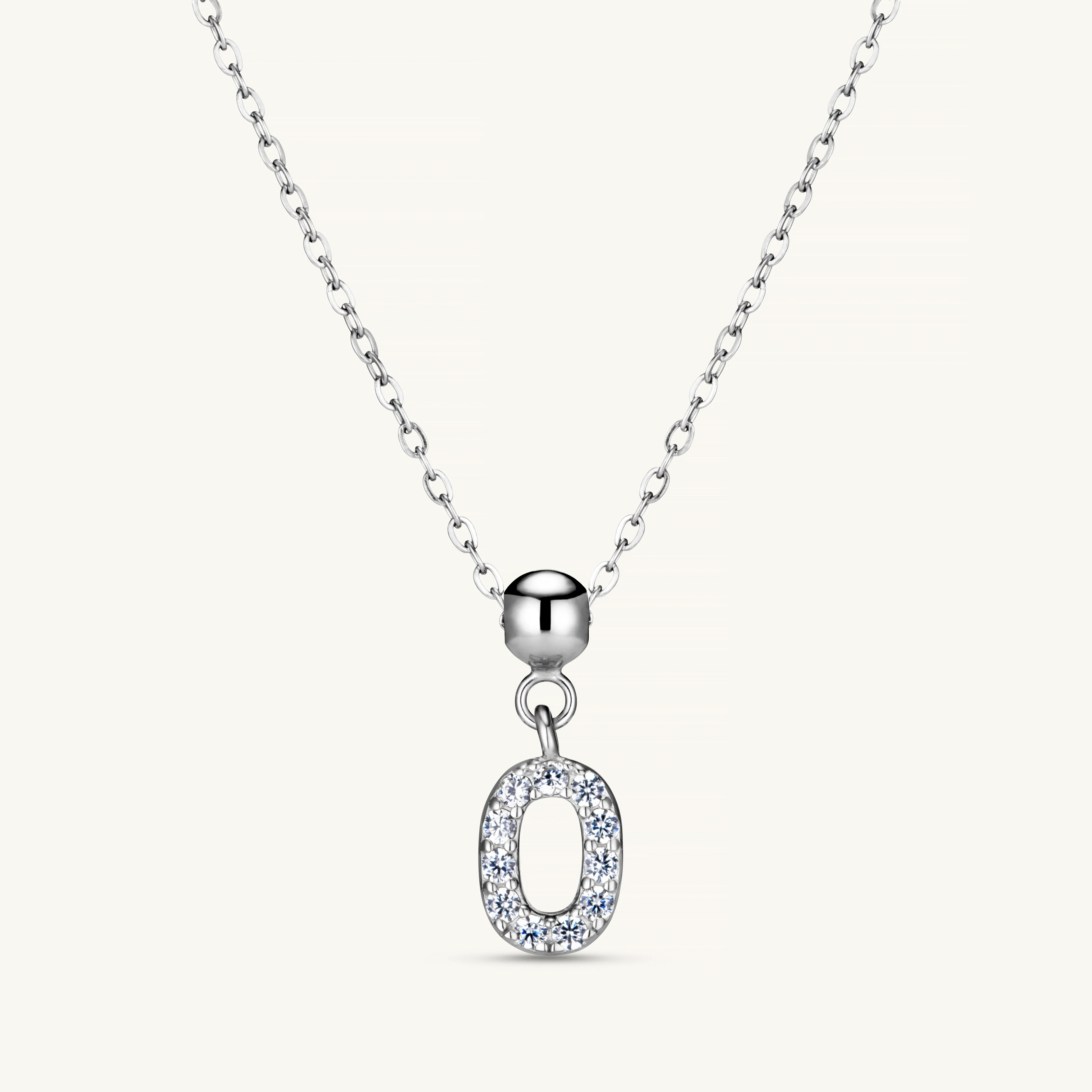 O Diamond Initial Charm Silver - Image 3