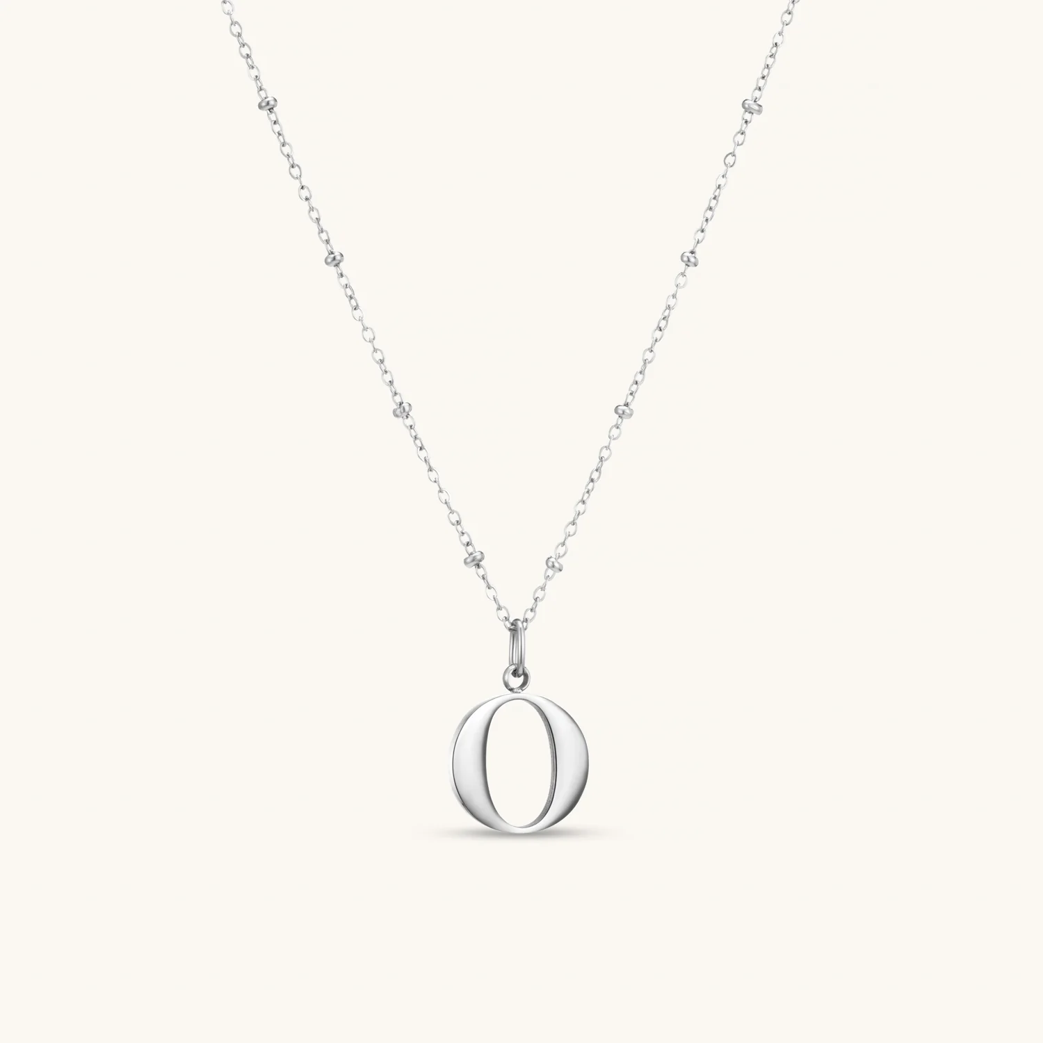 O Initial Necklace Silver